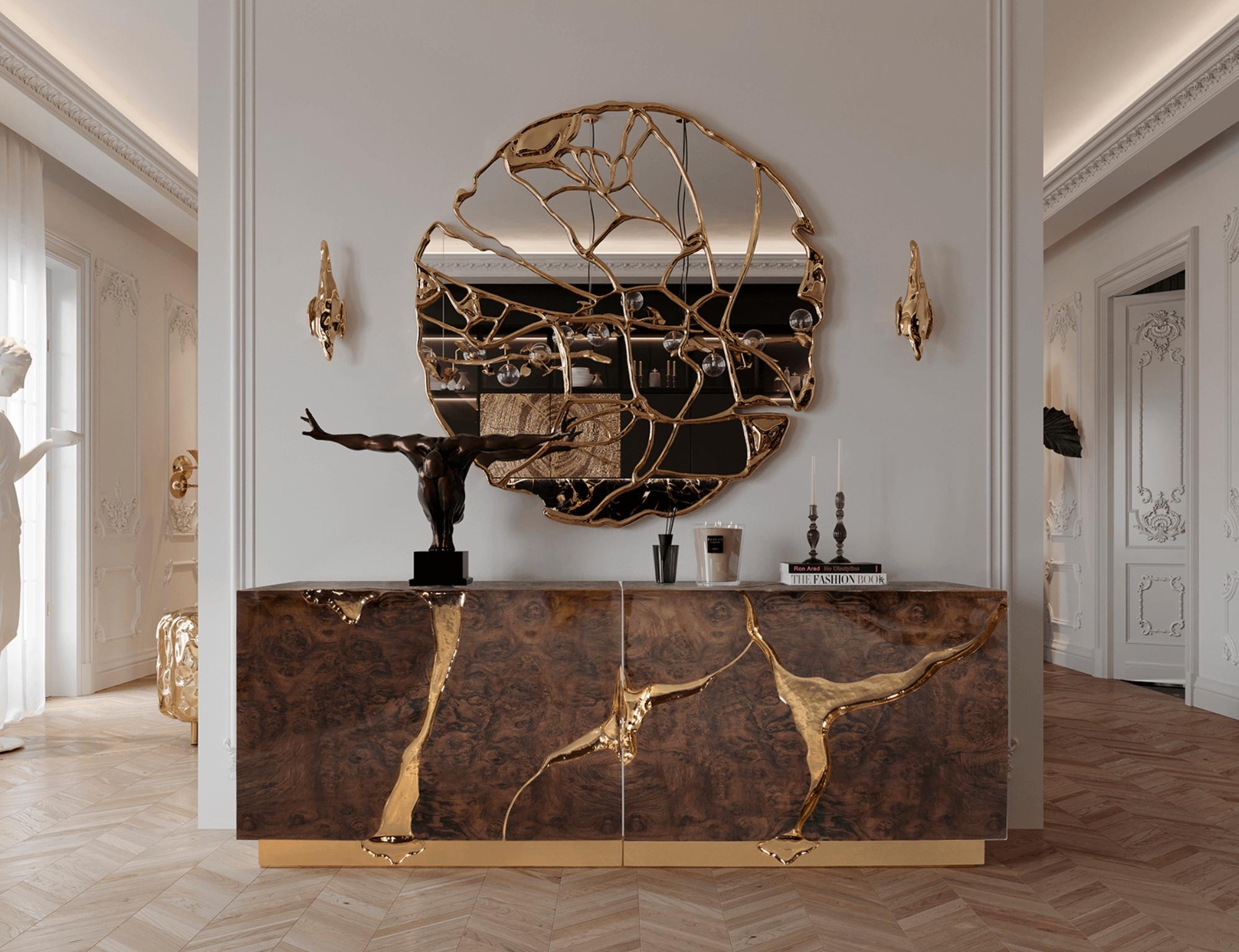 Buffet Lapiaz Rose Gold - menuiserie et placage faits main - Boca do Lobo en vente 5