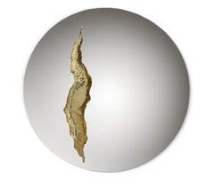 Lapiaz Round Mirror in Stainless Steel and Brass by Boca do Lobo