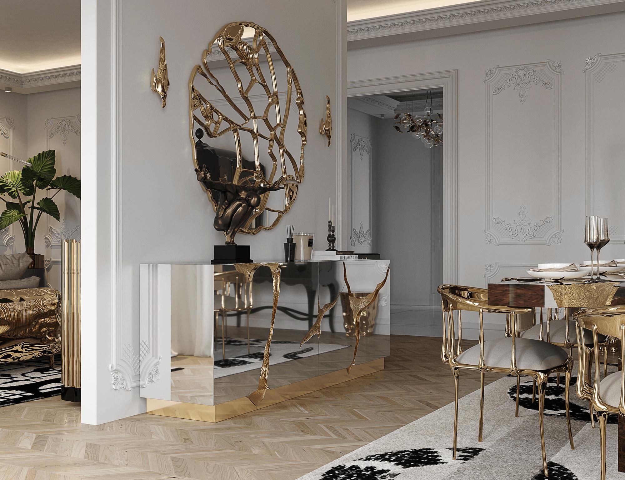 Credenza Lapiaz - Acciaio e ottone lucidato a mano - Boca Do Lobo in vendita 3