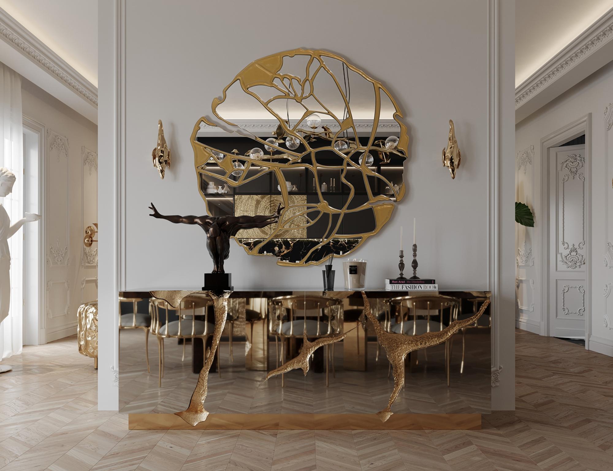 Credenza Lapiaz - Acciaio e ottone lucidato a mano - Boca Do Lobo in vendita 5