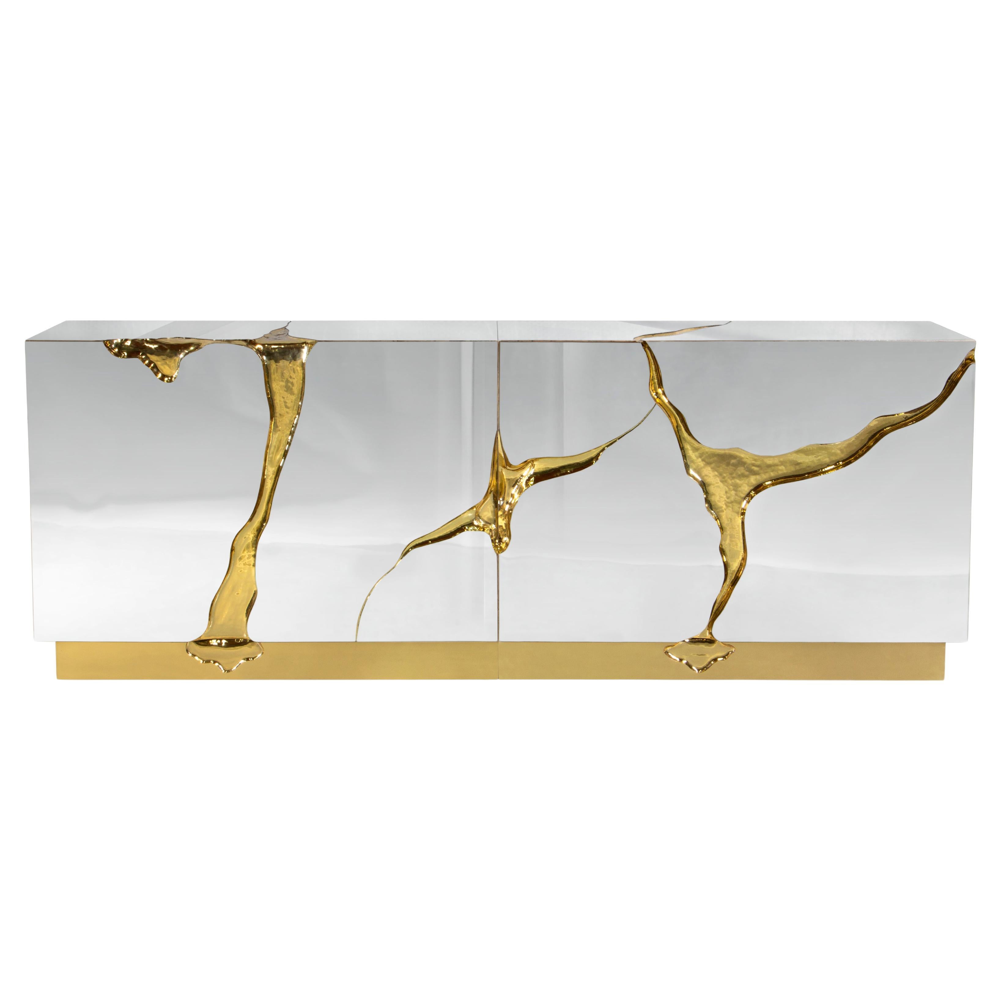 Lapiaz Sideboard - Hand-Polished Steel & Brass - Boca do Lobo