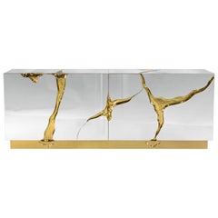 Modern Contemporary Lapiaz Gold Details Sideboard by Boca do Lobo