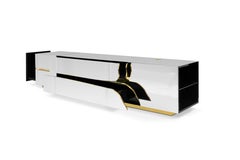 Lapiaz TV Cabinet - Hand-Polished Steel & Brass - Boca do Lobo
