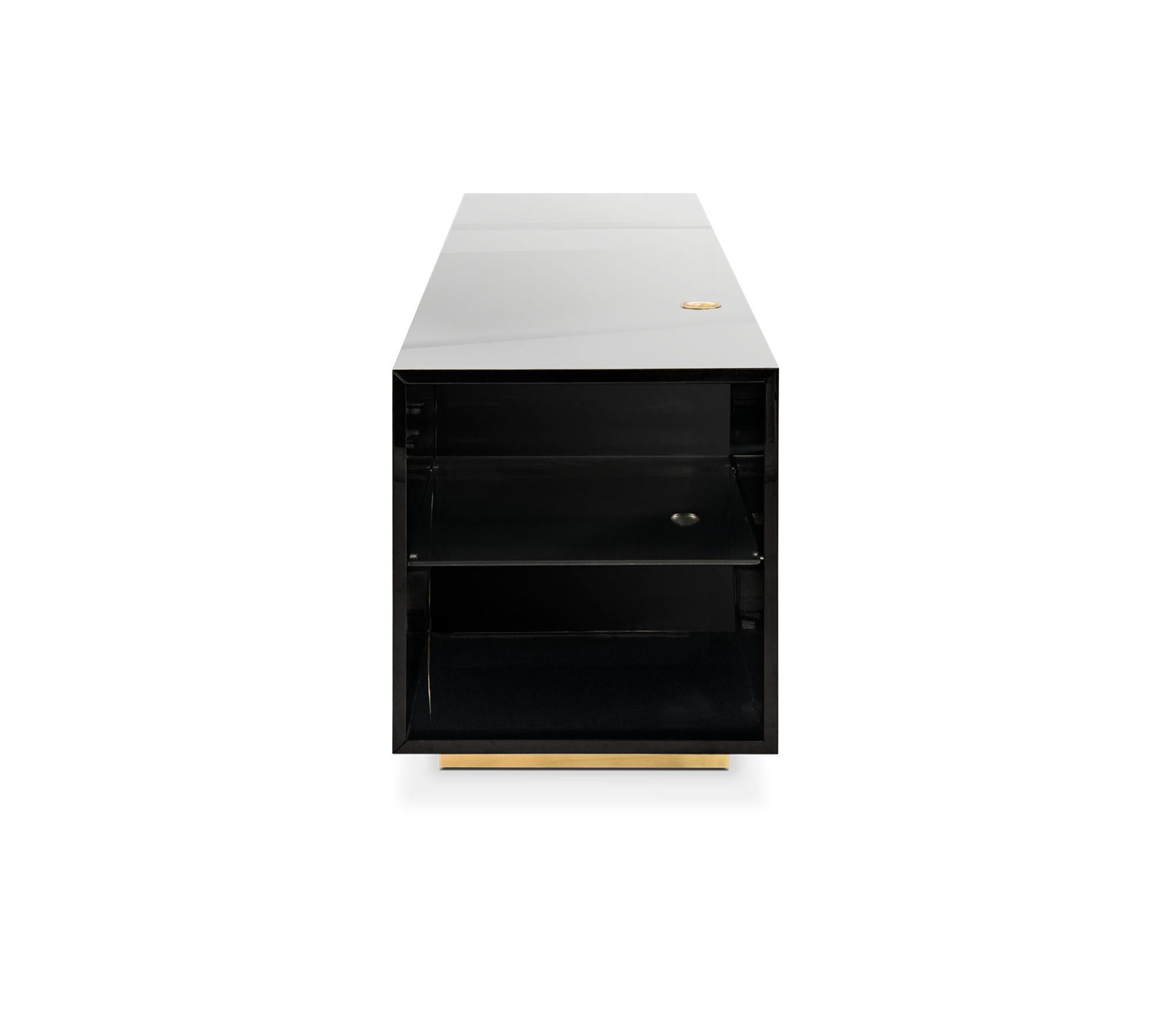 Contemporary Lapiaz TV Cabinet - Hand-Polished Steel & Brass - Boca do Lobo For Sale