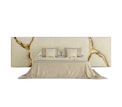 Modern Classic Gold-Polished Brass Lapiaz Headboard by Boca do Lobo