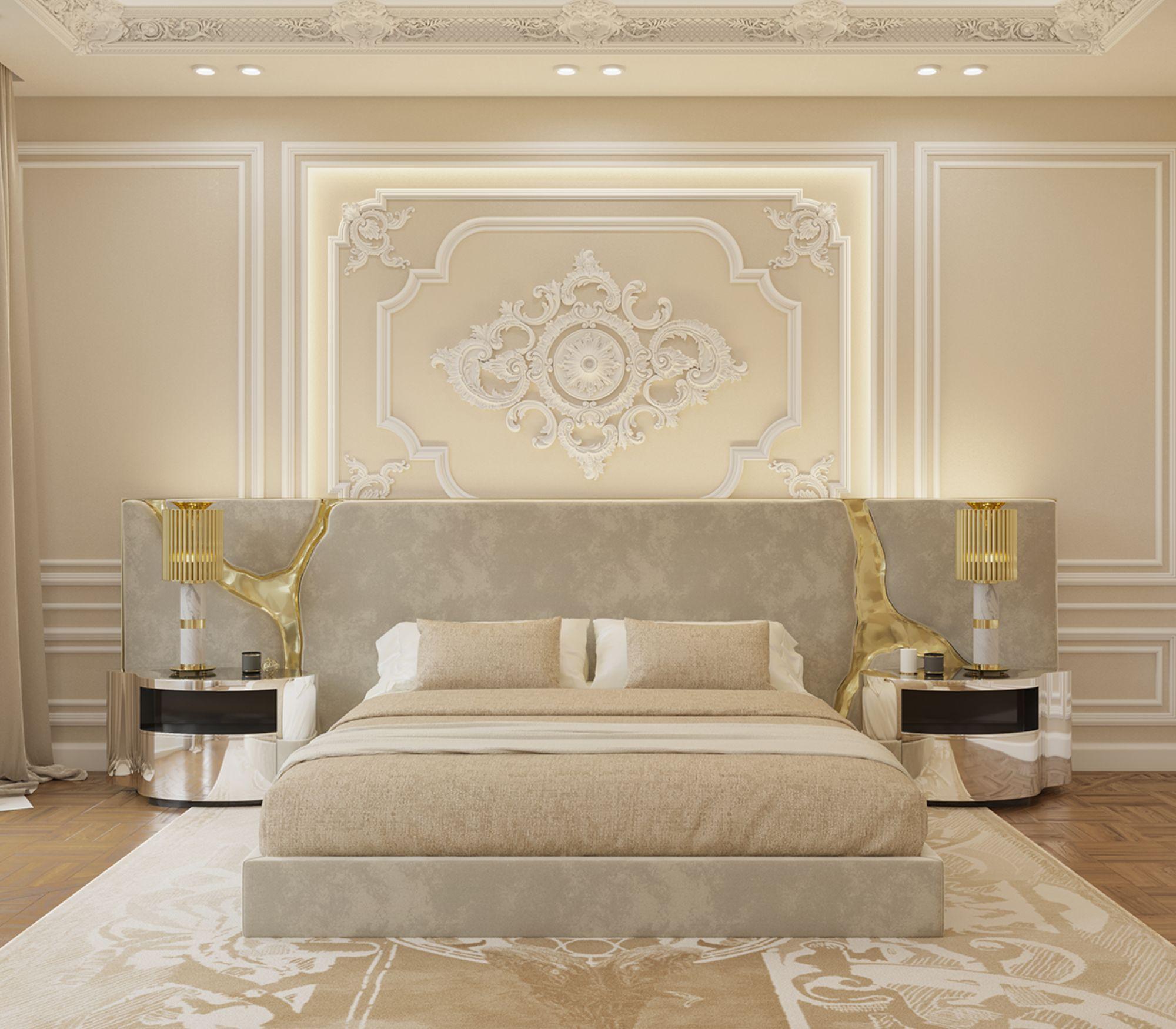 Lapiaz White Headboard - Hand-Crafted Upholstery & Polished Brass - Boca do Lobo For Sale 3