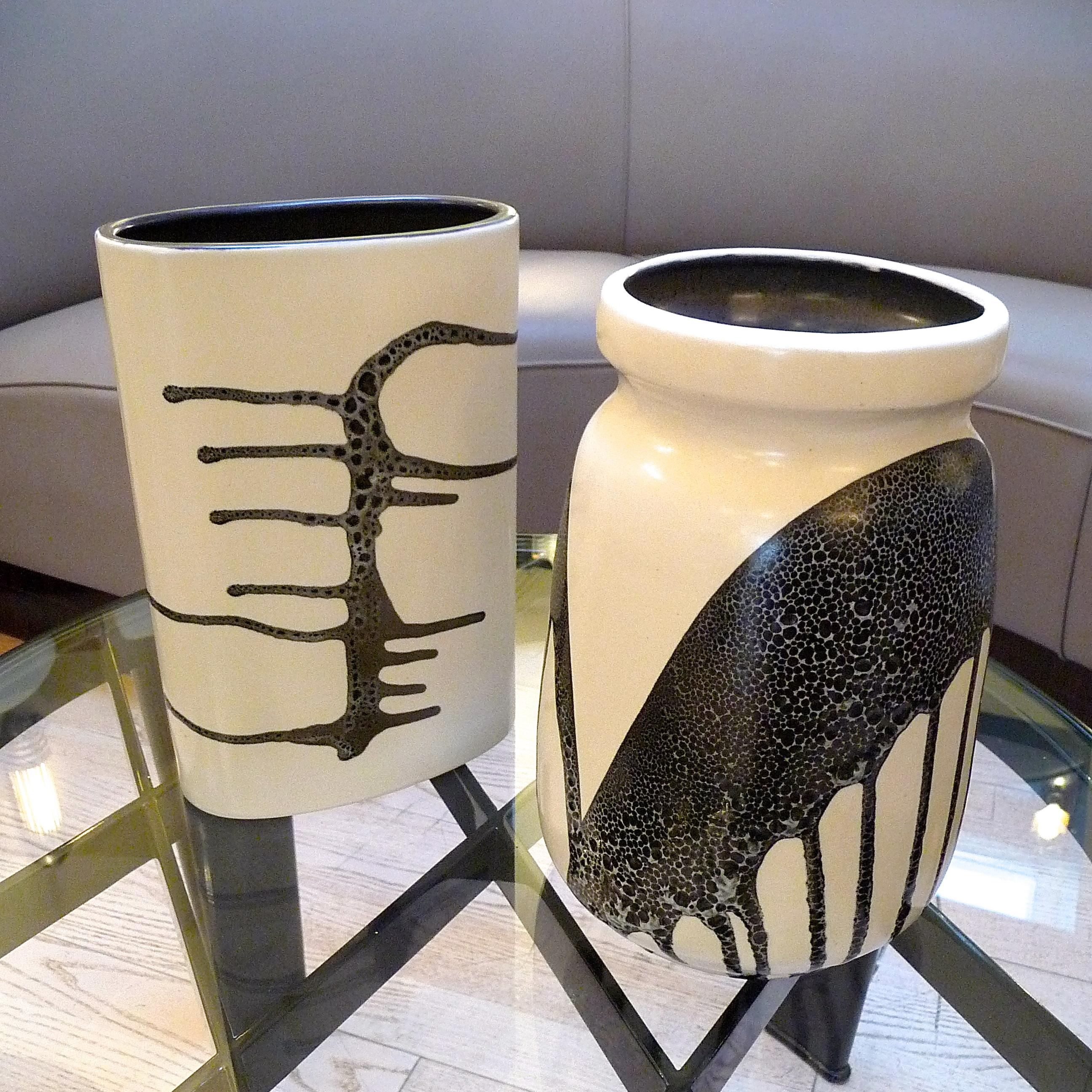 Mid-Century Modern Vases en céramique Zebra de Lapid Israel en vente