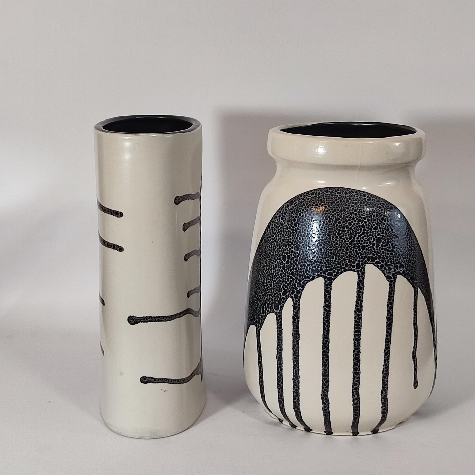 Vernissé Vases en céramique Zebra de Lapid Israel en vente
