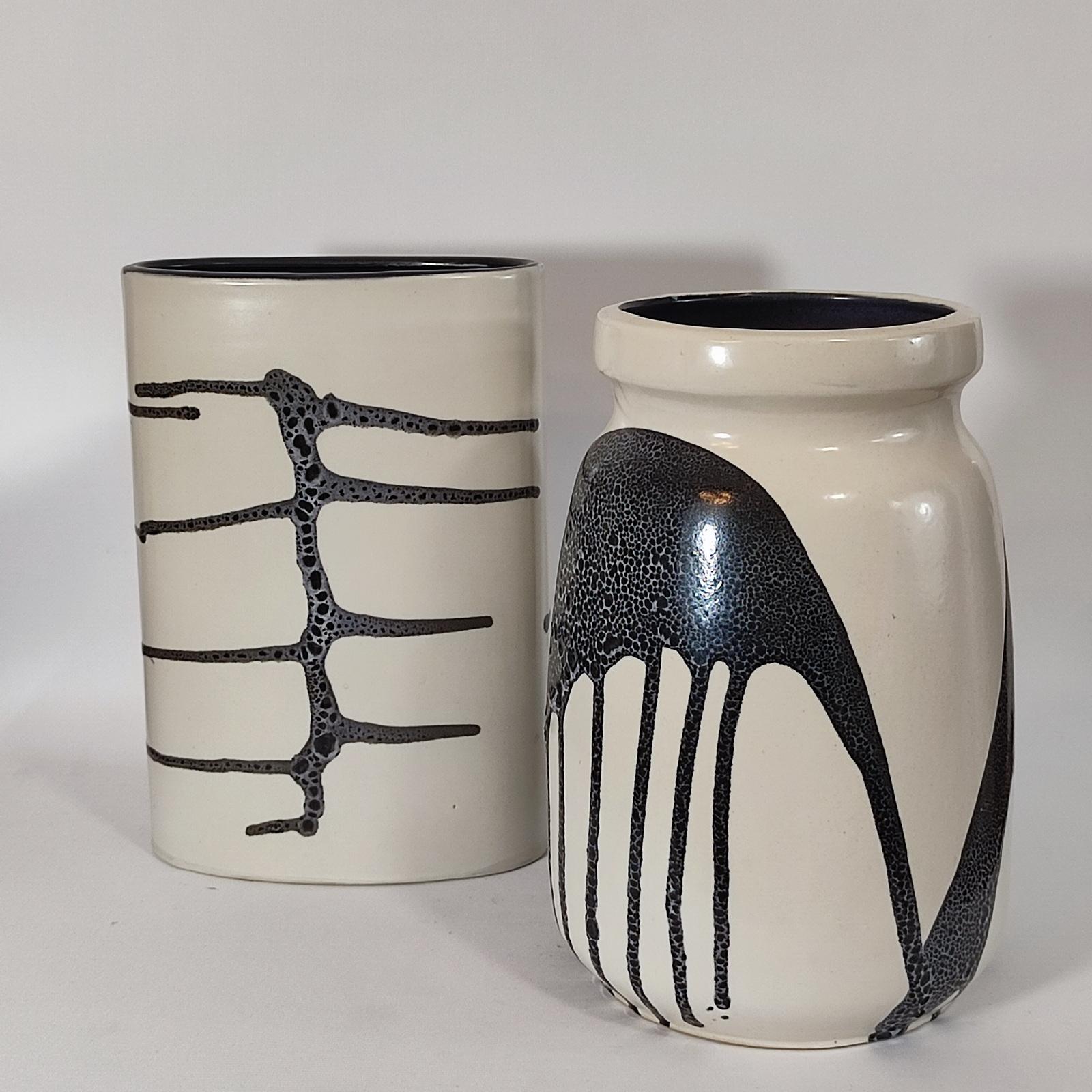 Israeli Lapid Israel Zebra Ceramic Vases For Sale