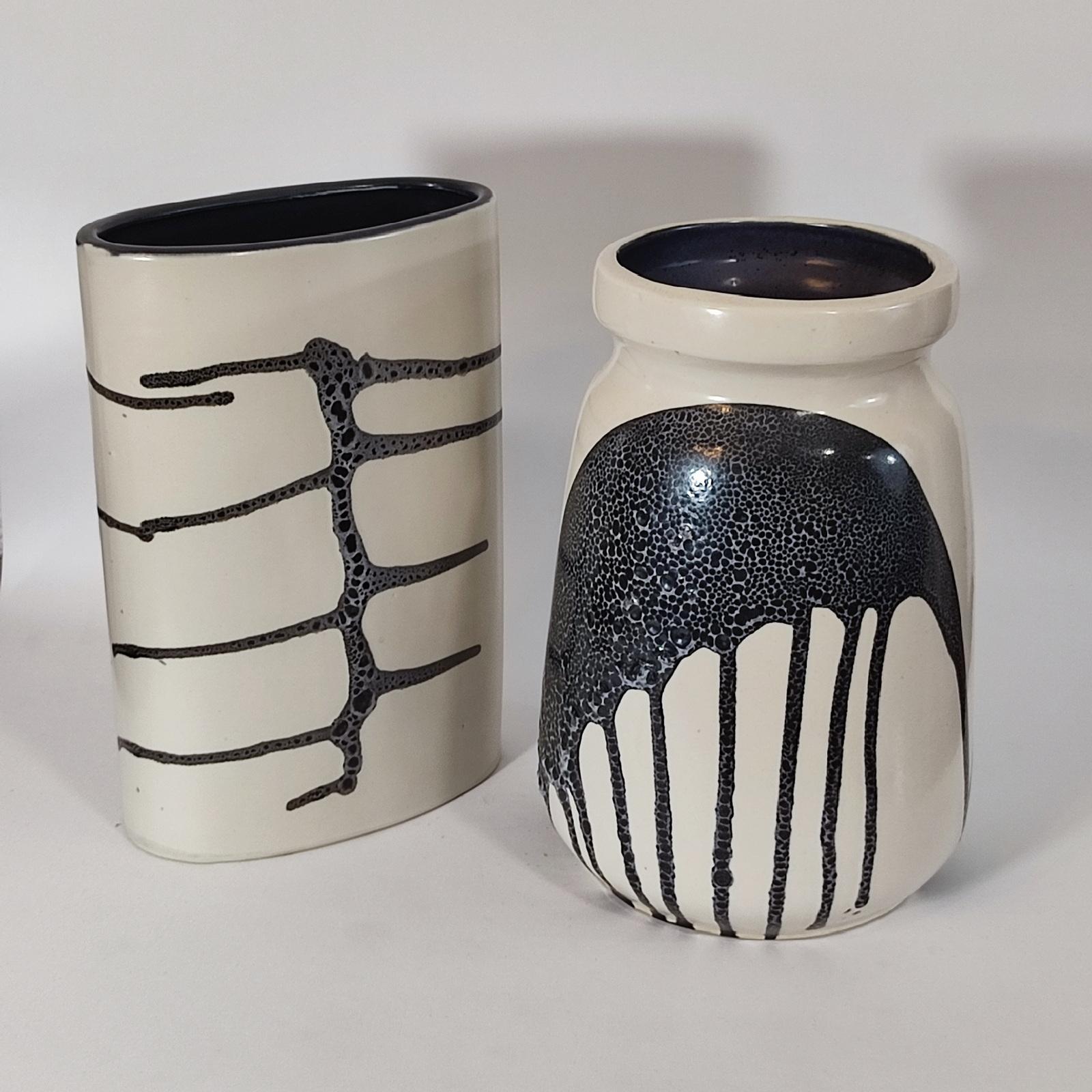 Glazed Lapid Israel Zebra Ceramic Vases For Sale