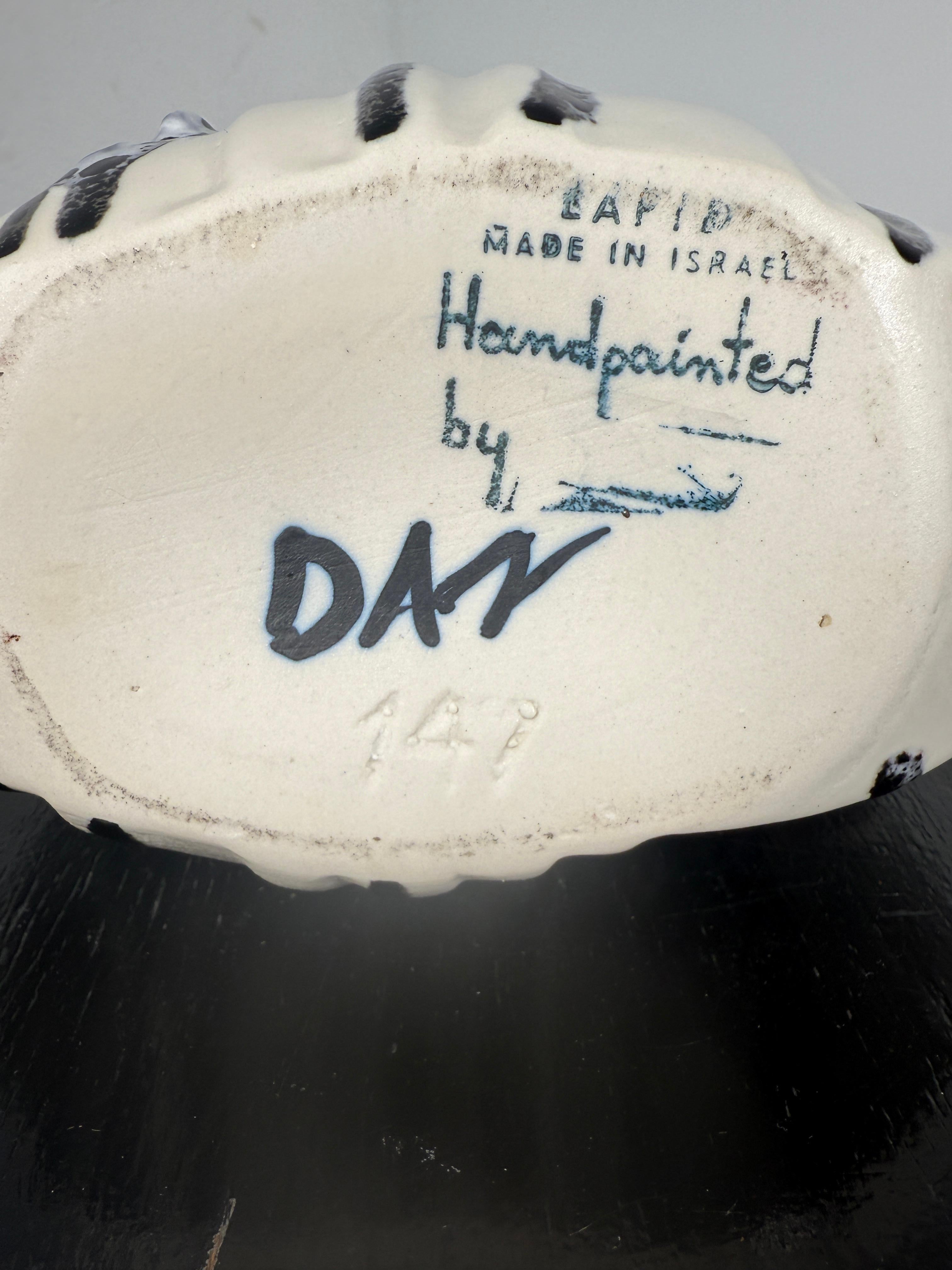 Vaso in ceramica dipinto a mano Lapid Pottery, metà secolo, Israele 1970 in vendita 5