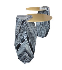 Lapidary Sculptural Drinks Table in Solid Kenya Black Marble