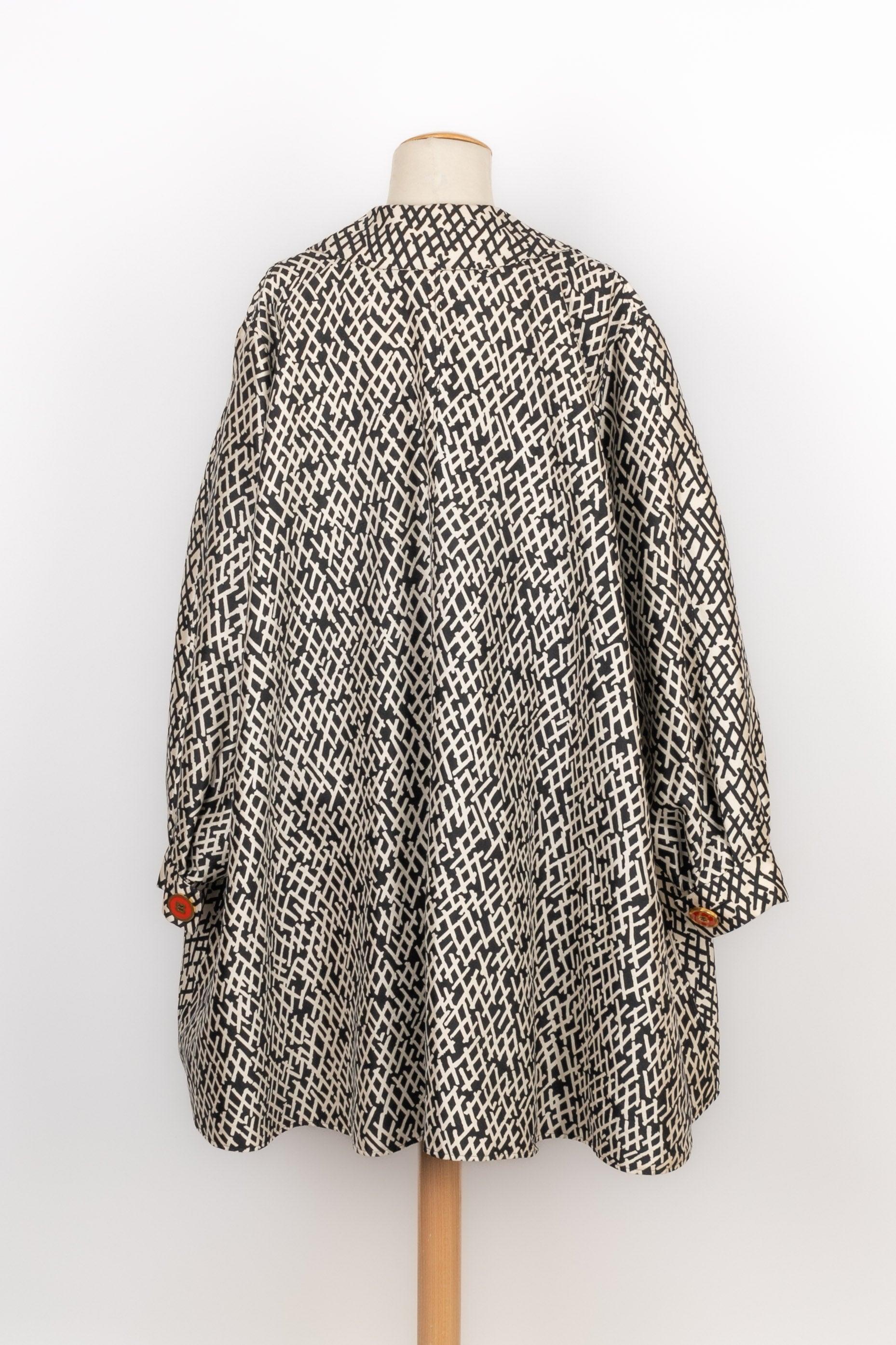 Gray Lapidus White Wild Silk Coat Haute Couture, 1995 For Sale