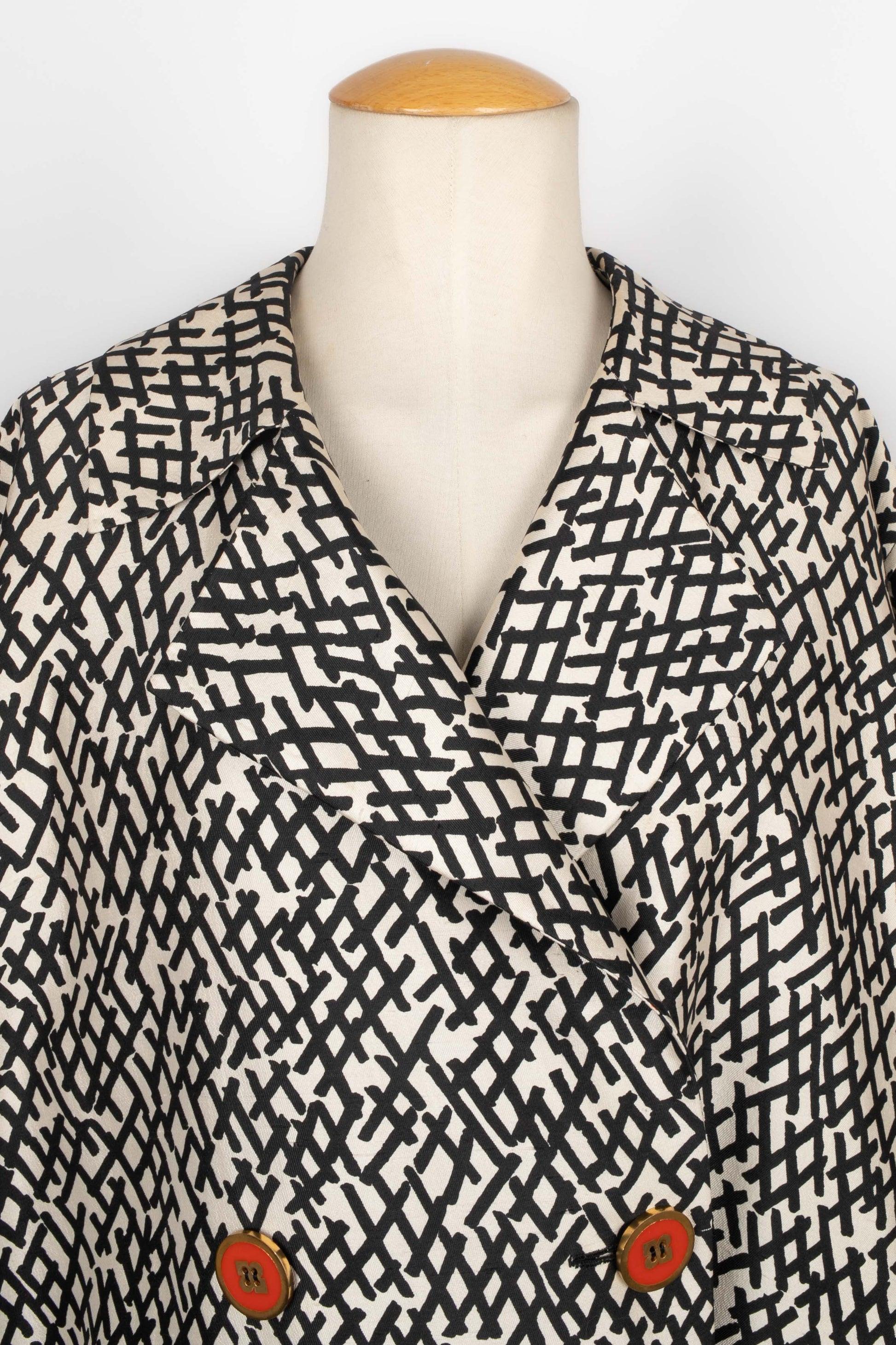 Women's Lapidus White Wild Silk Coat Haute Couture, 1995 For Sale