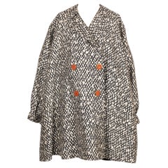 Lapidus White Wild Silk Coat Haute Couture, 1995