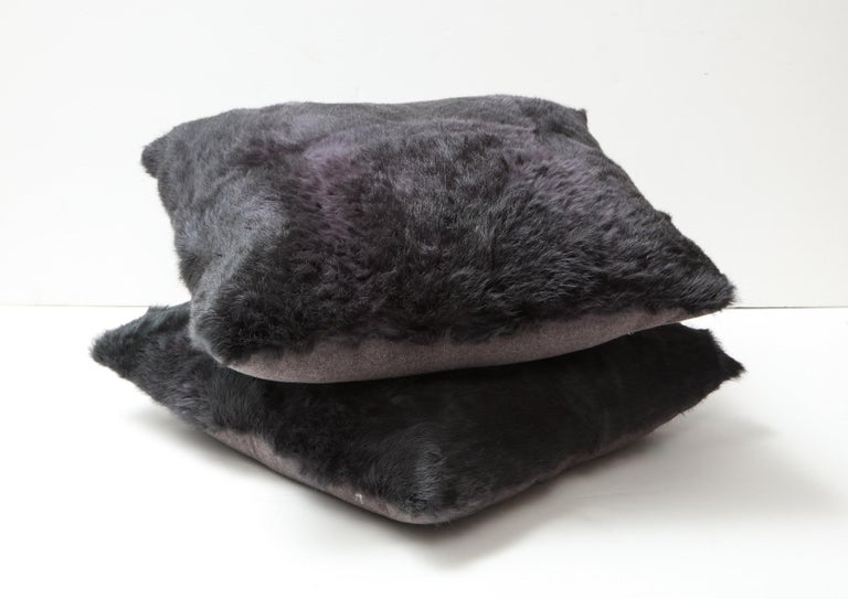 Contemporary Lapin Pillow in Anthracite Color For Sale