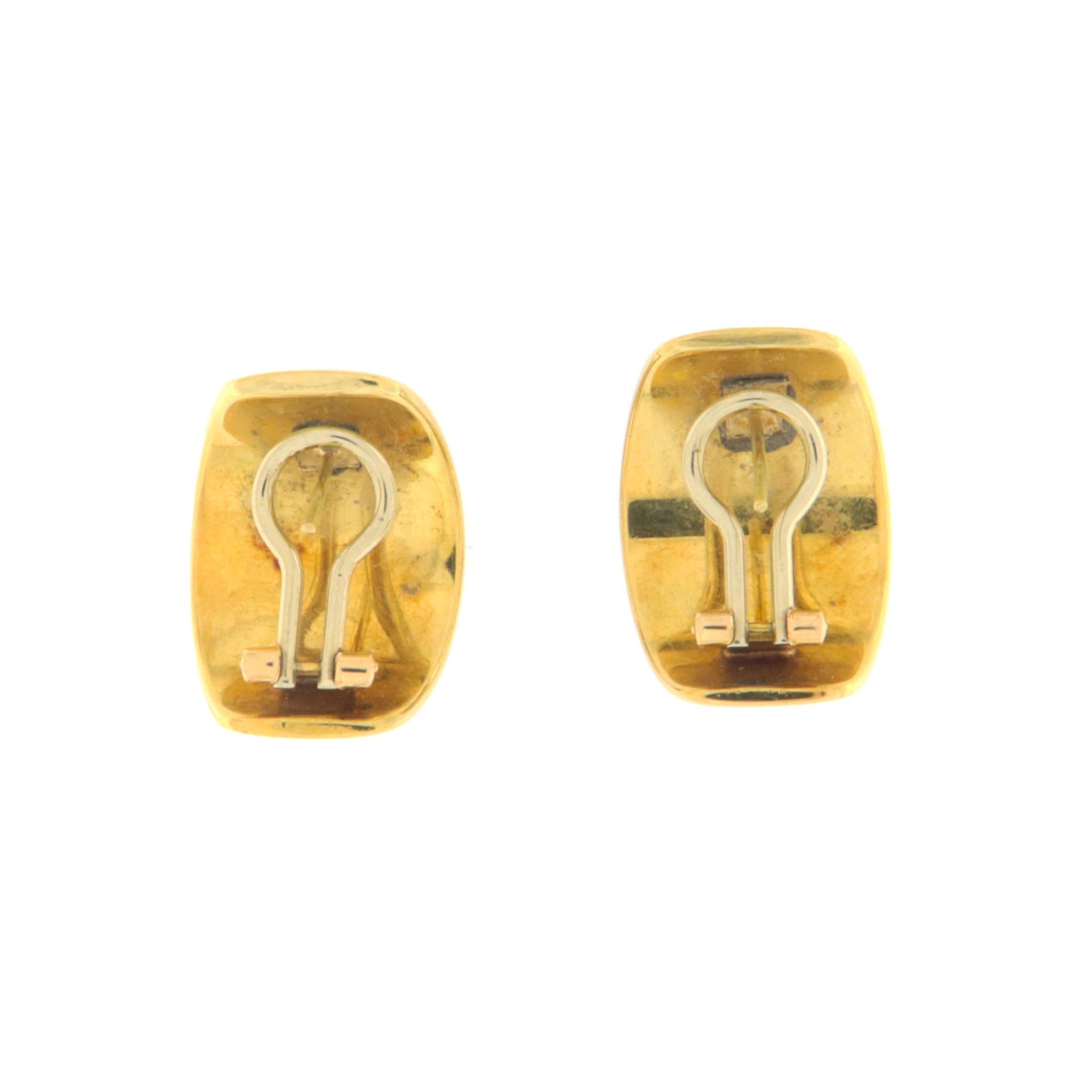 Lapis 18 Karat Yellow Gold Stud Earrings In New Condition For Sale In Marcianise, IT