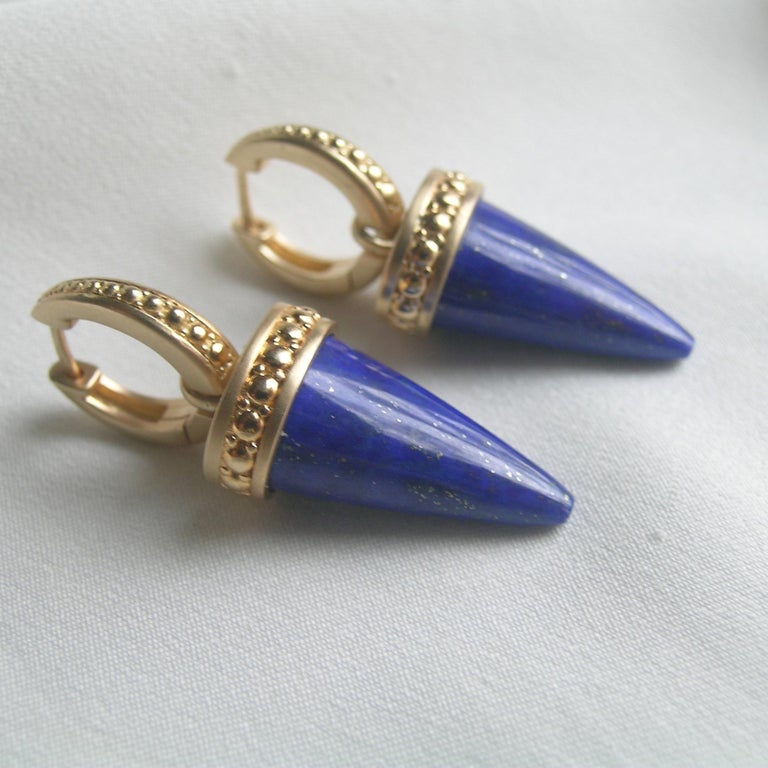 Handcrafted Turquoise Blue Bali Cone Earrings – Leverback Artisan Drop Earrings With Howlite Stone, Nickel-Free