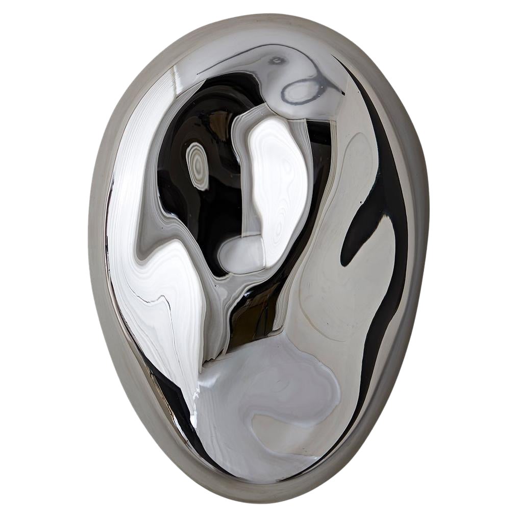 Lapis 20 Skulpturaler Silberspiegel mit mundgeblasenem Glas von Homa im Angebot