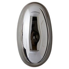 Lapis 7 Sculptural Silver Mirror with Handblown Glass by Homa