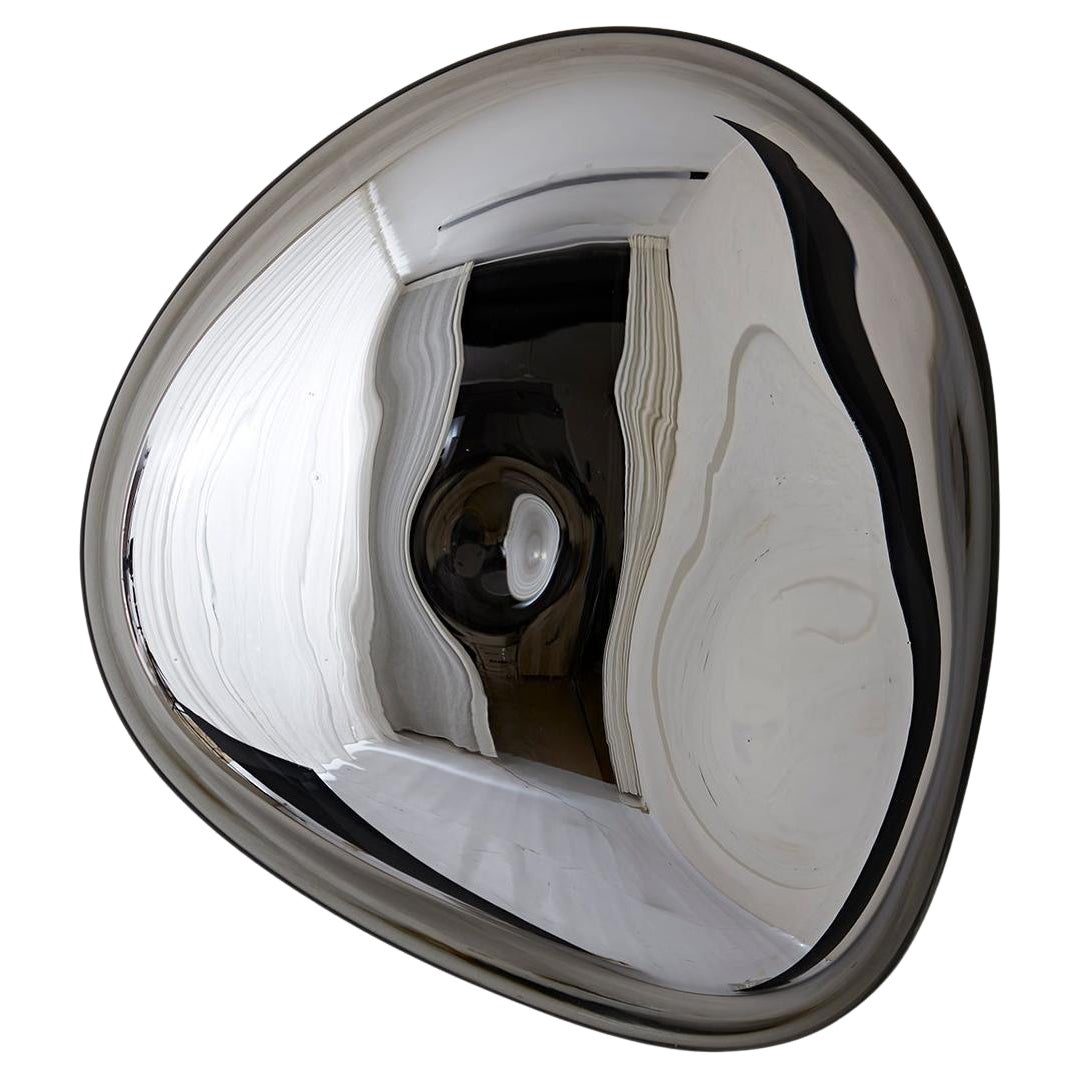 Lapis 8 Skulpturaler Silberspiegel mit mundgeblasenem Glas von Homa im Angebot
