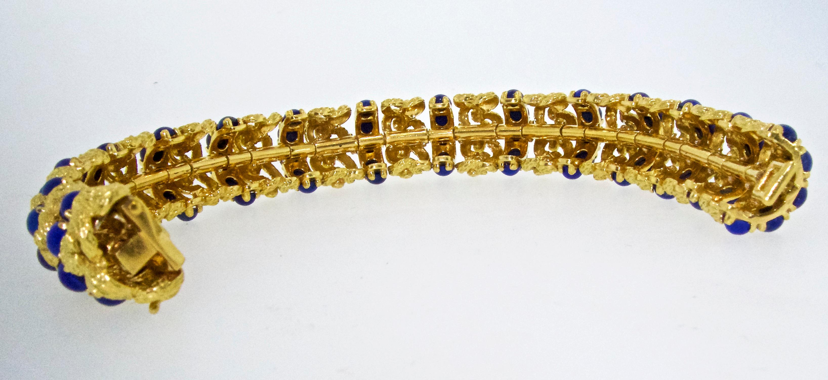 Lapis and 18 Karat Gold Bracelet, circa 1965 2