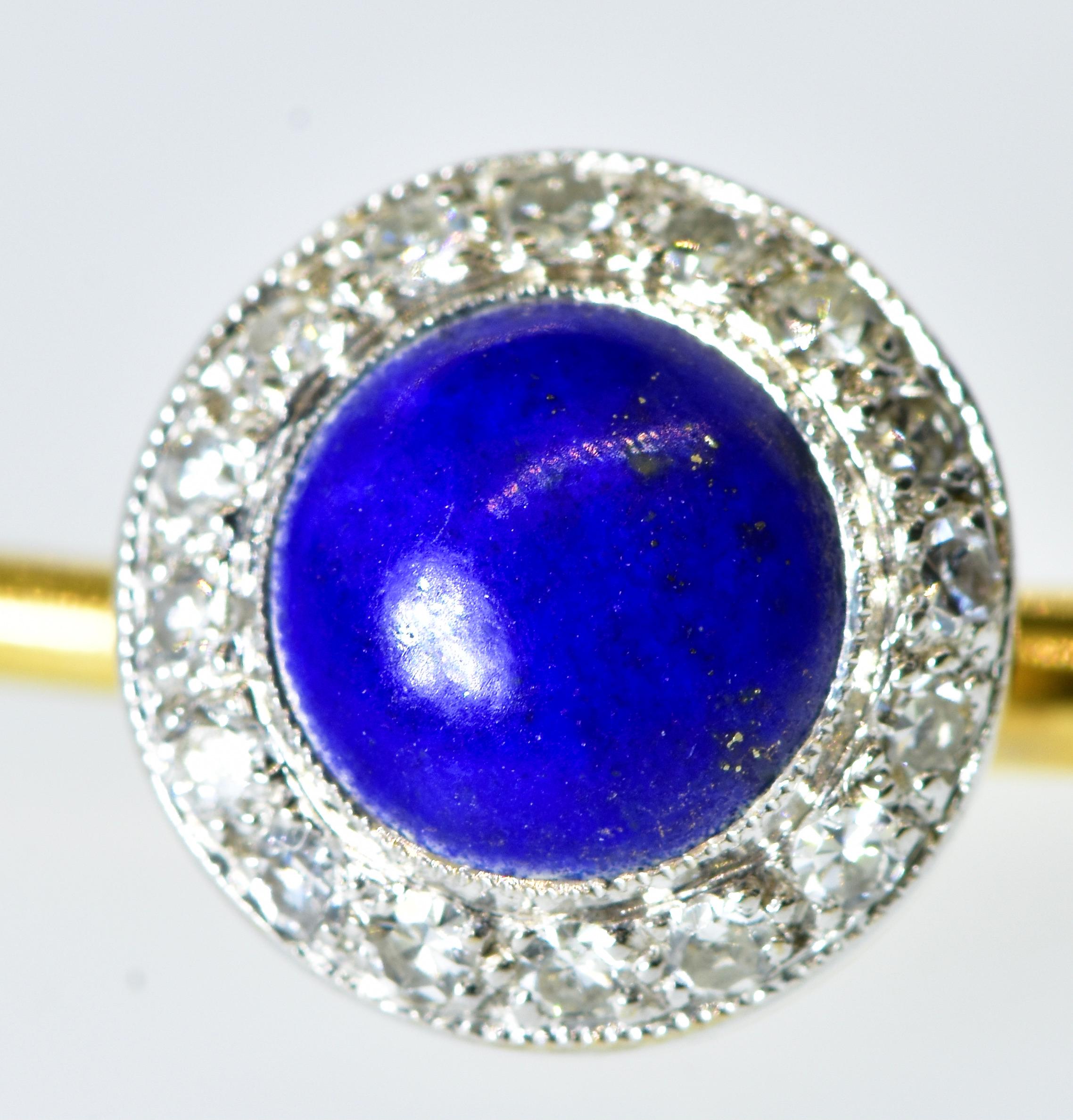 Lapis and Diamond Cufflink and Stud Set, 18K, French, circa 1990 4