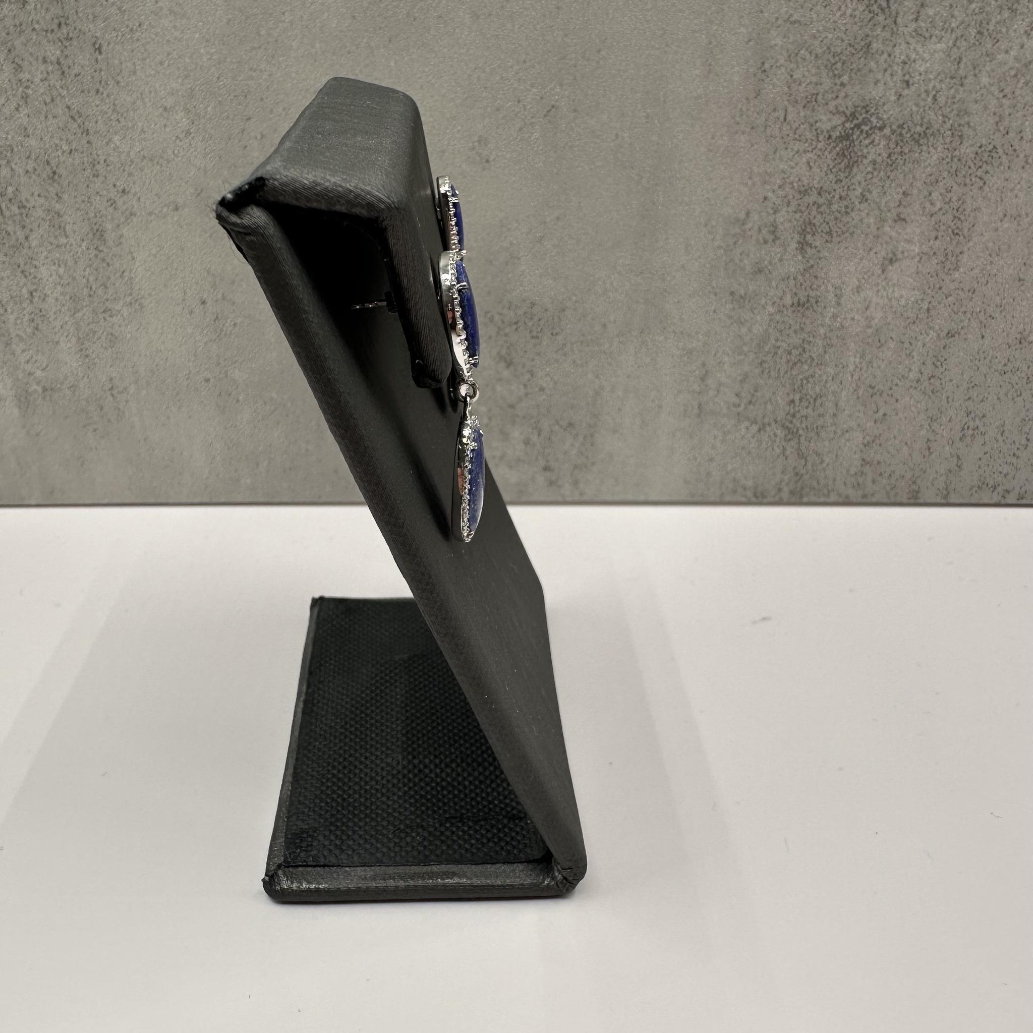 Taglio rotondo Orecchini con lapis e diamanti in oro bianco 14 carati - diamanti 0,50ctw GH SI2-I1 in vendita