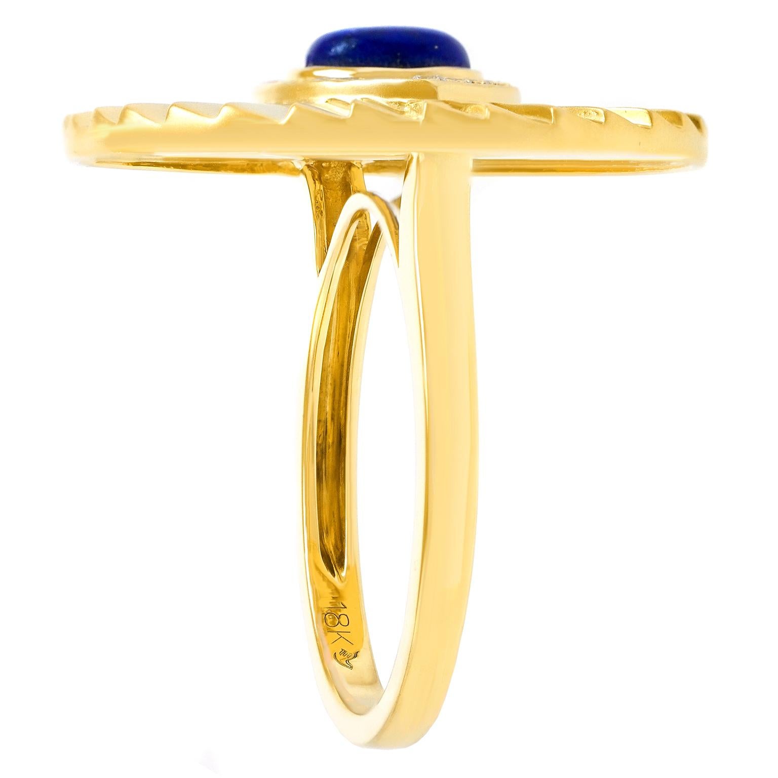 Lapis und Diamant Böses Auge Ring von Doves by Doron Paloma (Brillantschliff) im Angebot