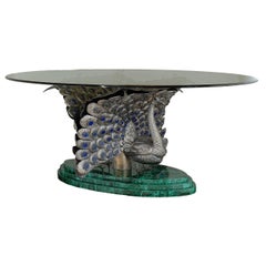 Lapis and Malachite Peacock Dining Table