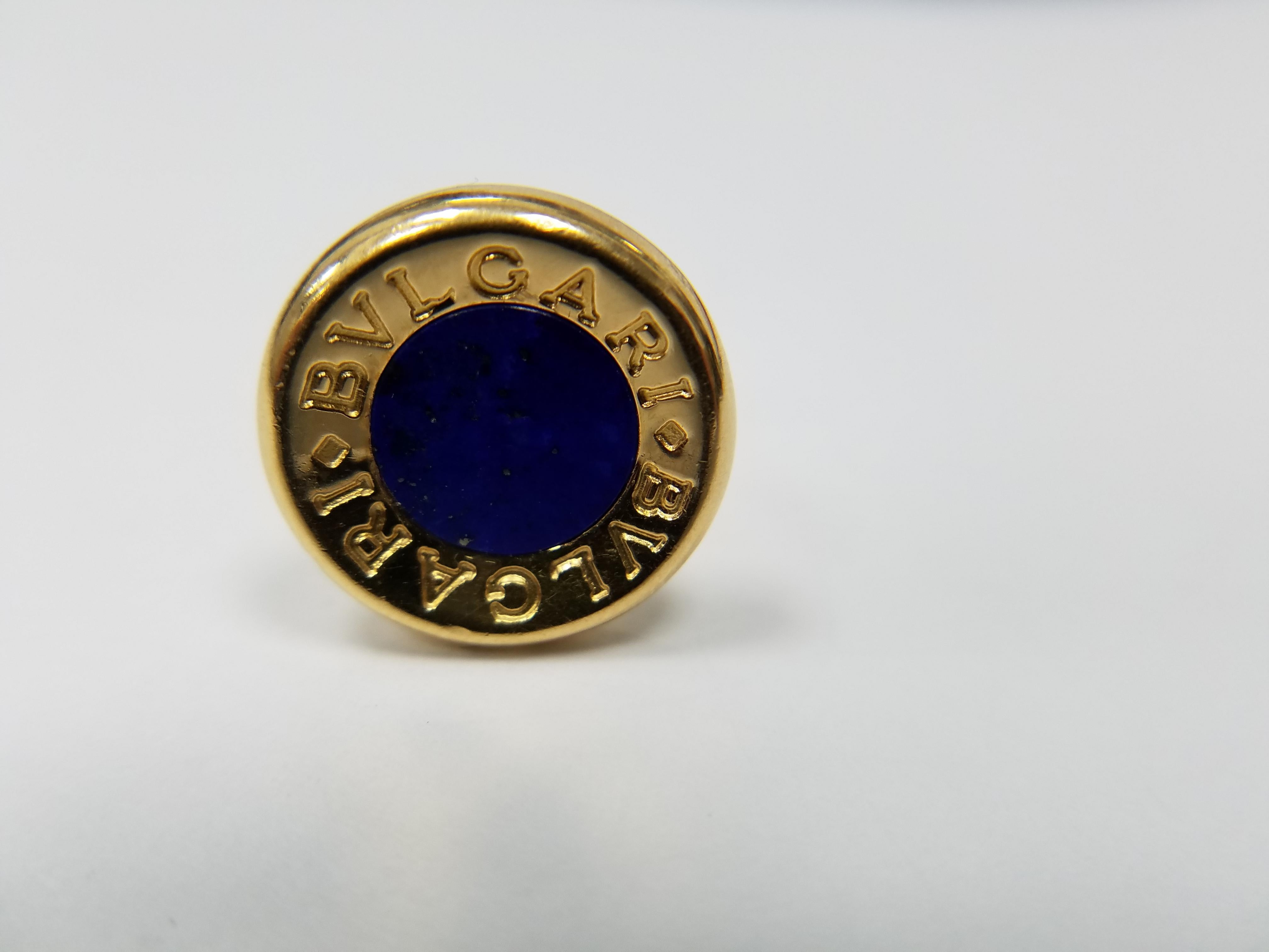 Lapis and Onyx Bvlgari Cufflinks In Good Condition In New York, NY