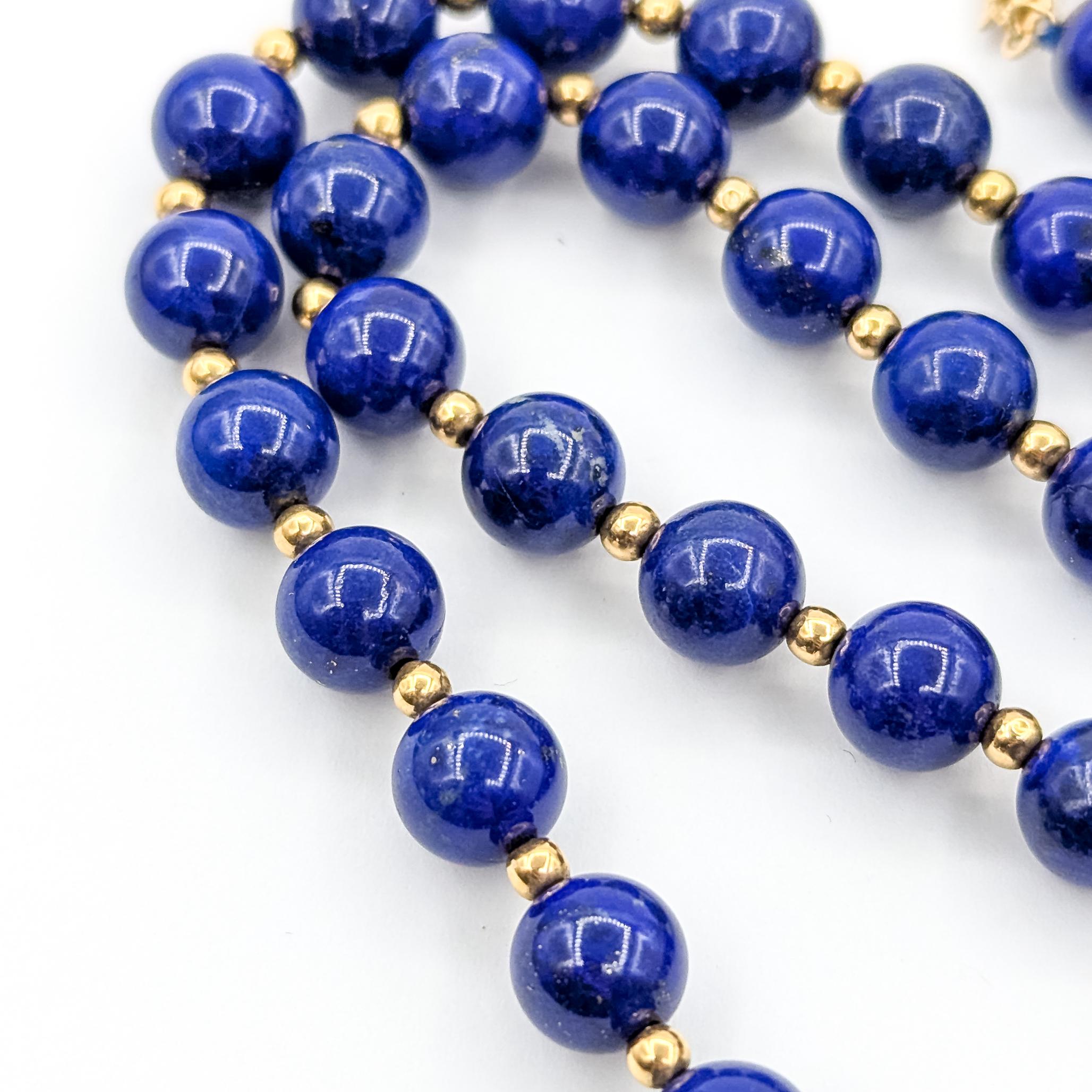 Contemporaneo Collana di perle di lapis in oro giallo 14k in vendita