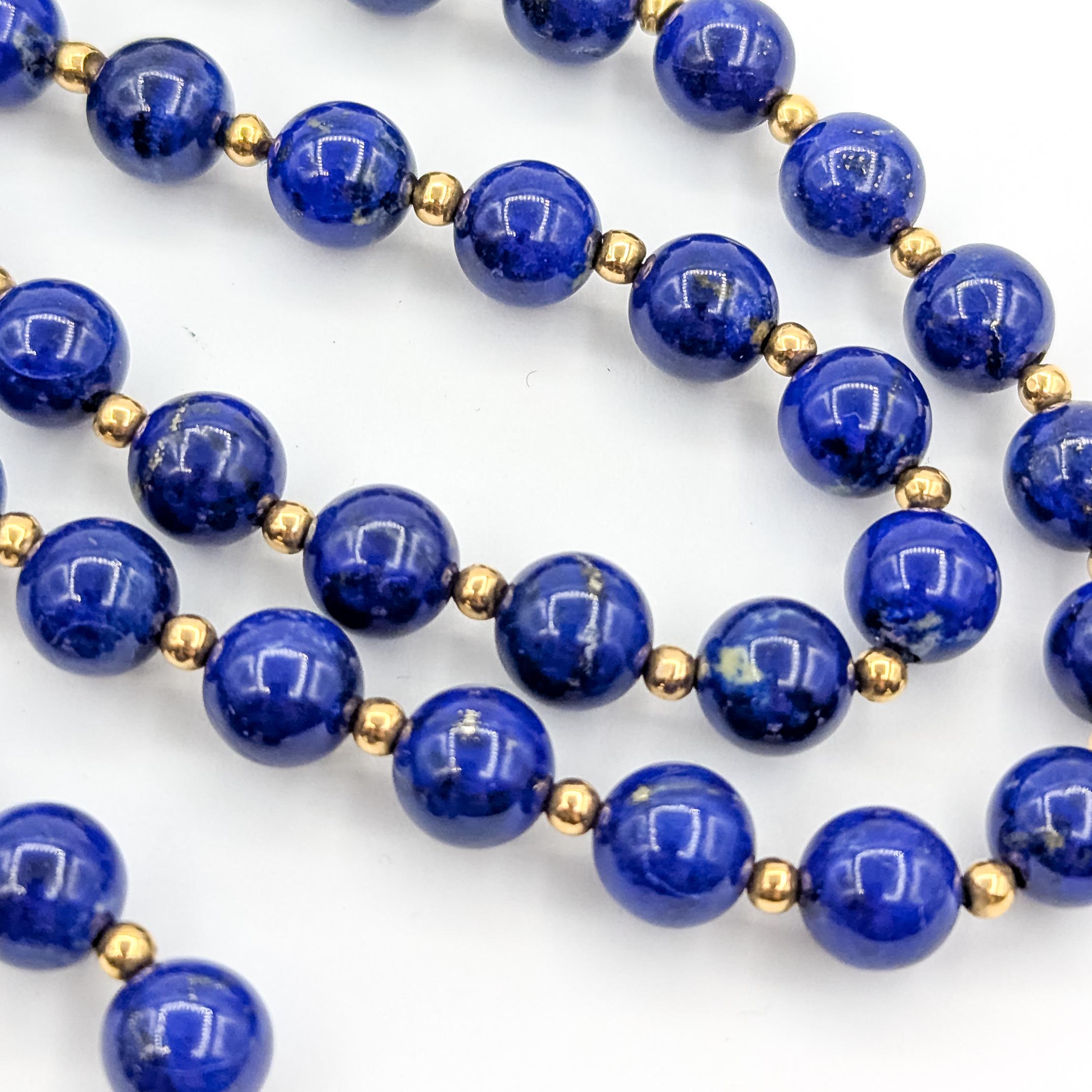 Collana di perle di lapis in oro giallo 14k In condizioni ottime in vendita a Bloomington, MN