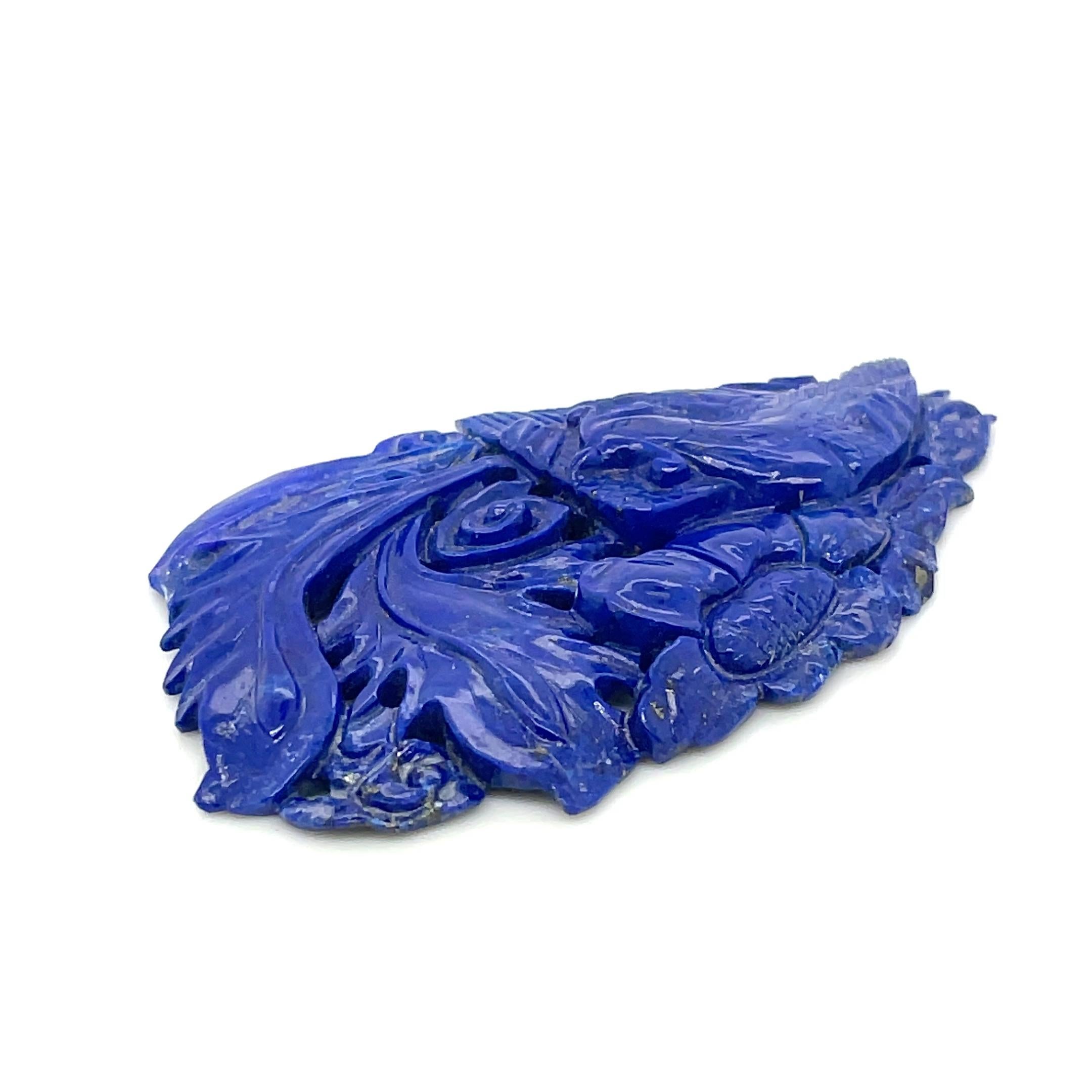Ciondolo a forma di uccello e fiore in Lapis In condizioni Nuovo in vendita a Hong Kong, HK