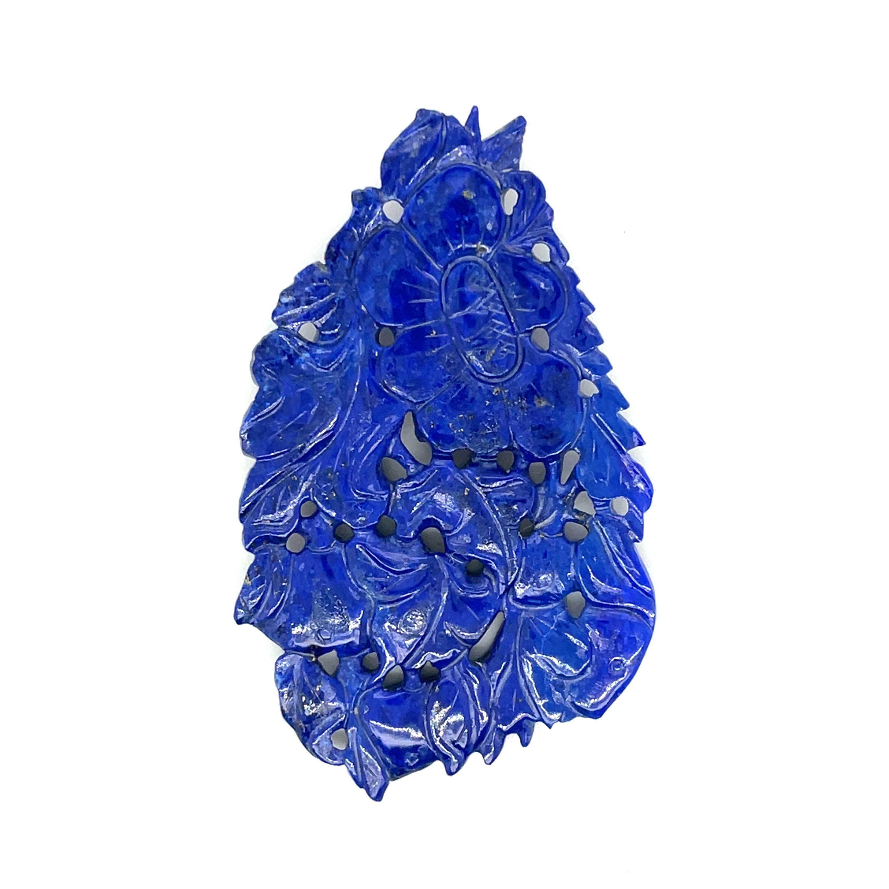 da uomo o donna Ciondolo a forma di uccello e fiore in Lapis in vendita