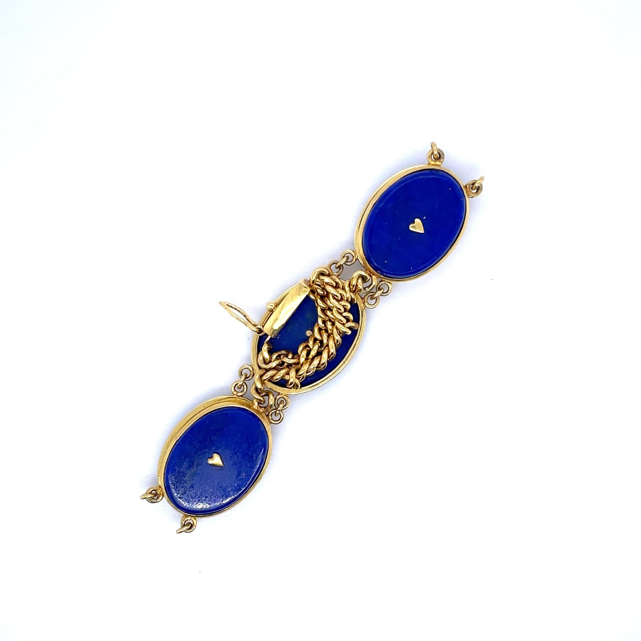 Oval Cut Lapis Bracelet For Sale
