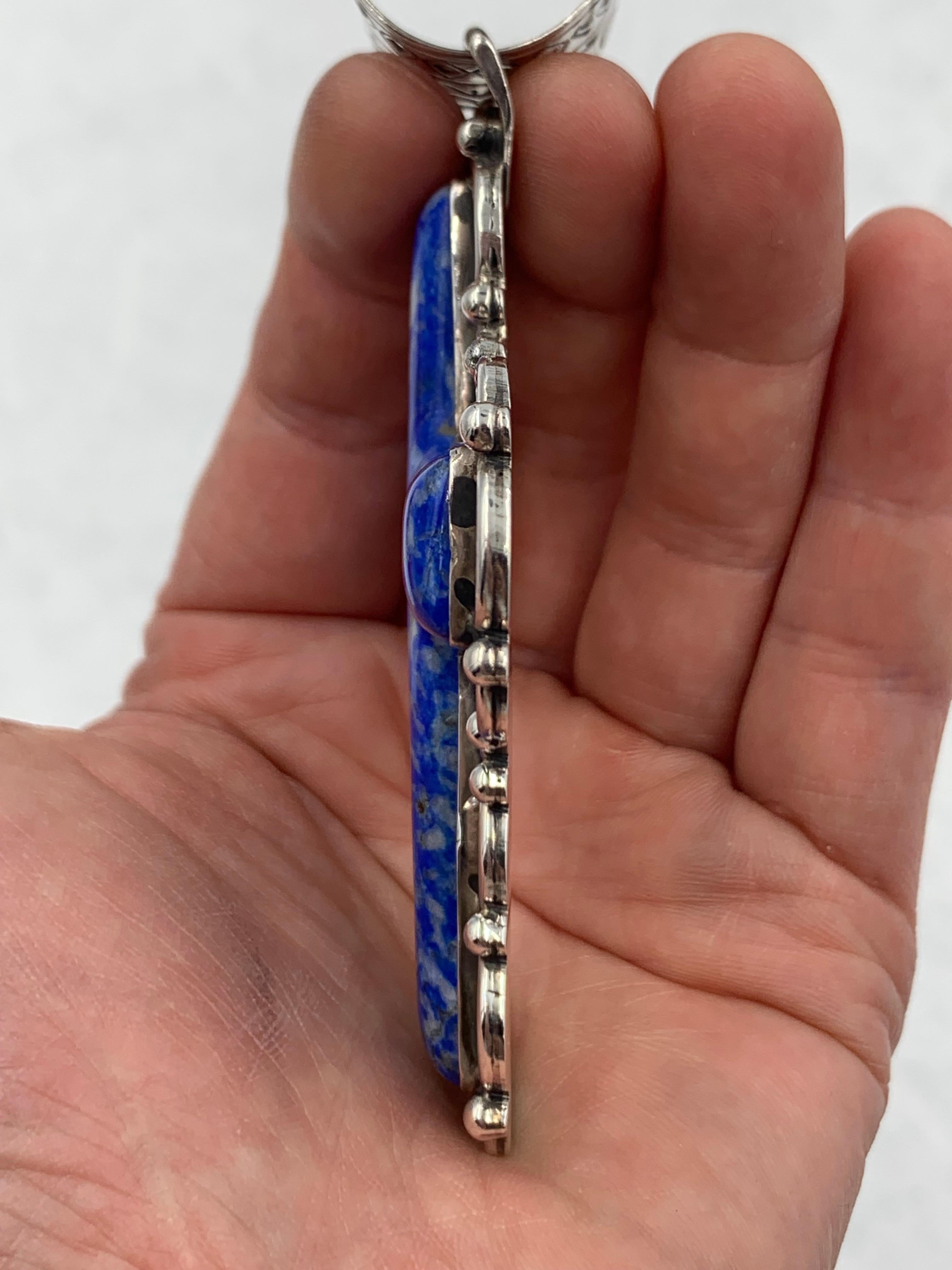 Lapis Cross by Philbert Secatero For Sale 3