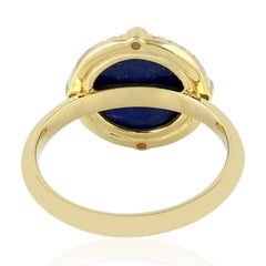 Lapis Diamond 18 Karat Gold Ring