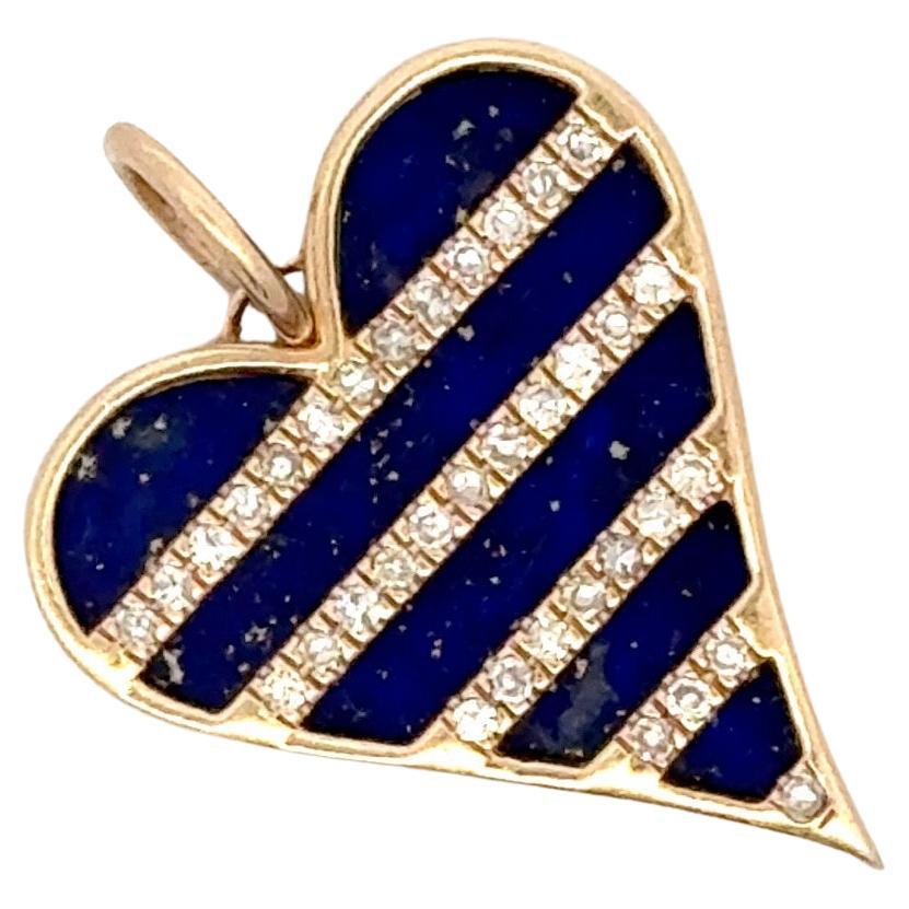 Contemporain Collier pendentif à rayures en or jaune 14 carats et diamants, fabriqué en Italie en vente