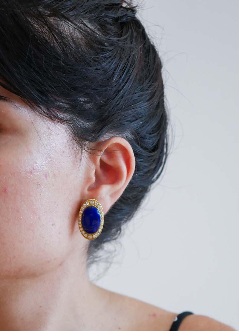 Taglio brillante Lapis, diamanti, oro giallo 18 carati Orecchini. in vendita