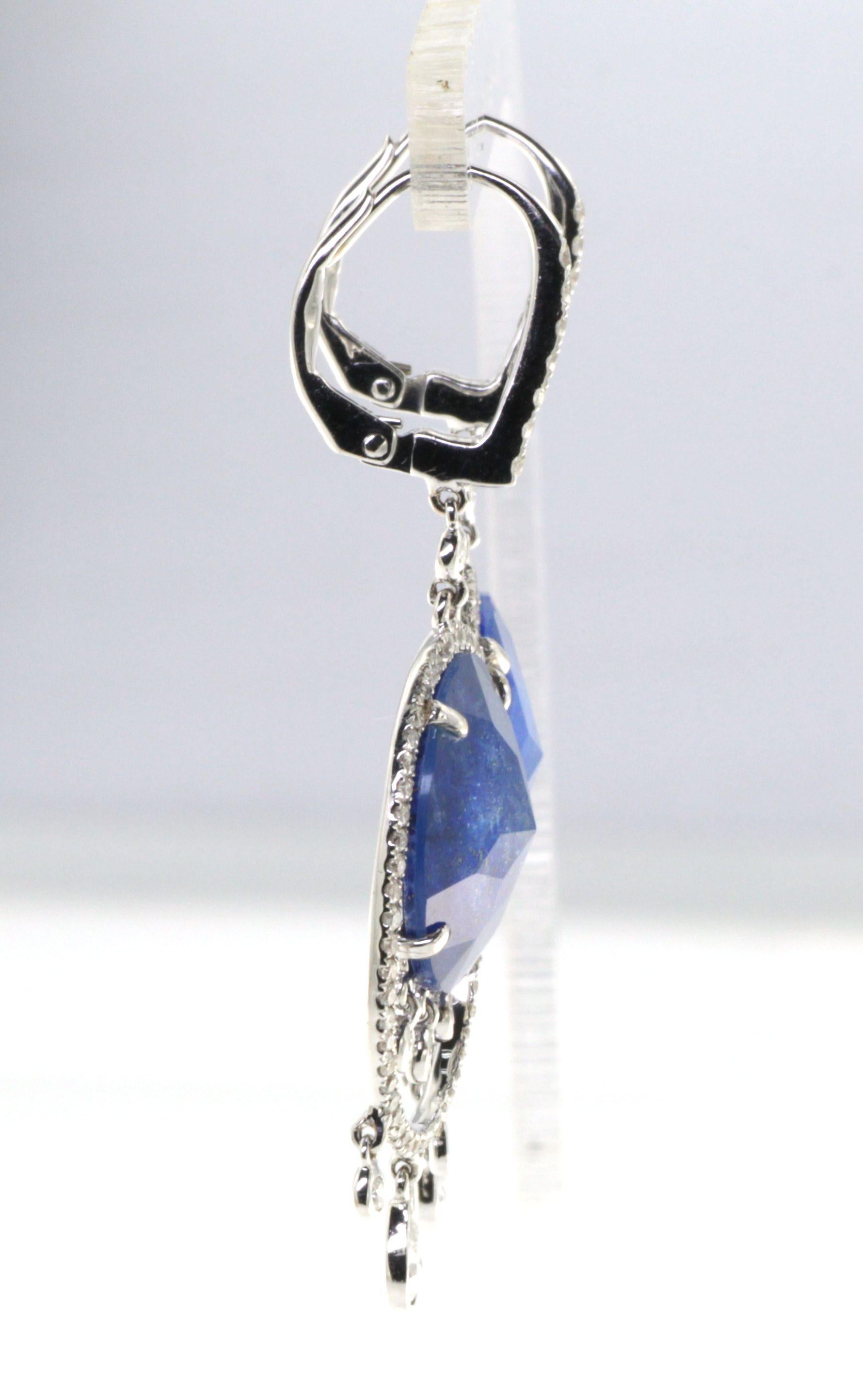 Contemporaneo Orecchino con diamante e doppietta di lapis in oro giallo 18 carati in vendita