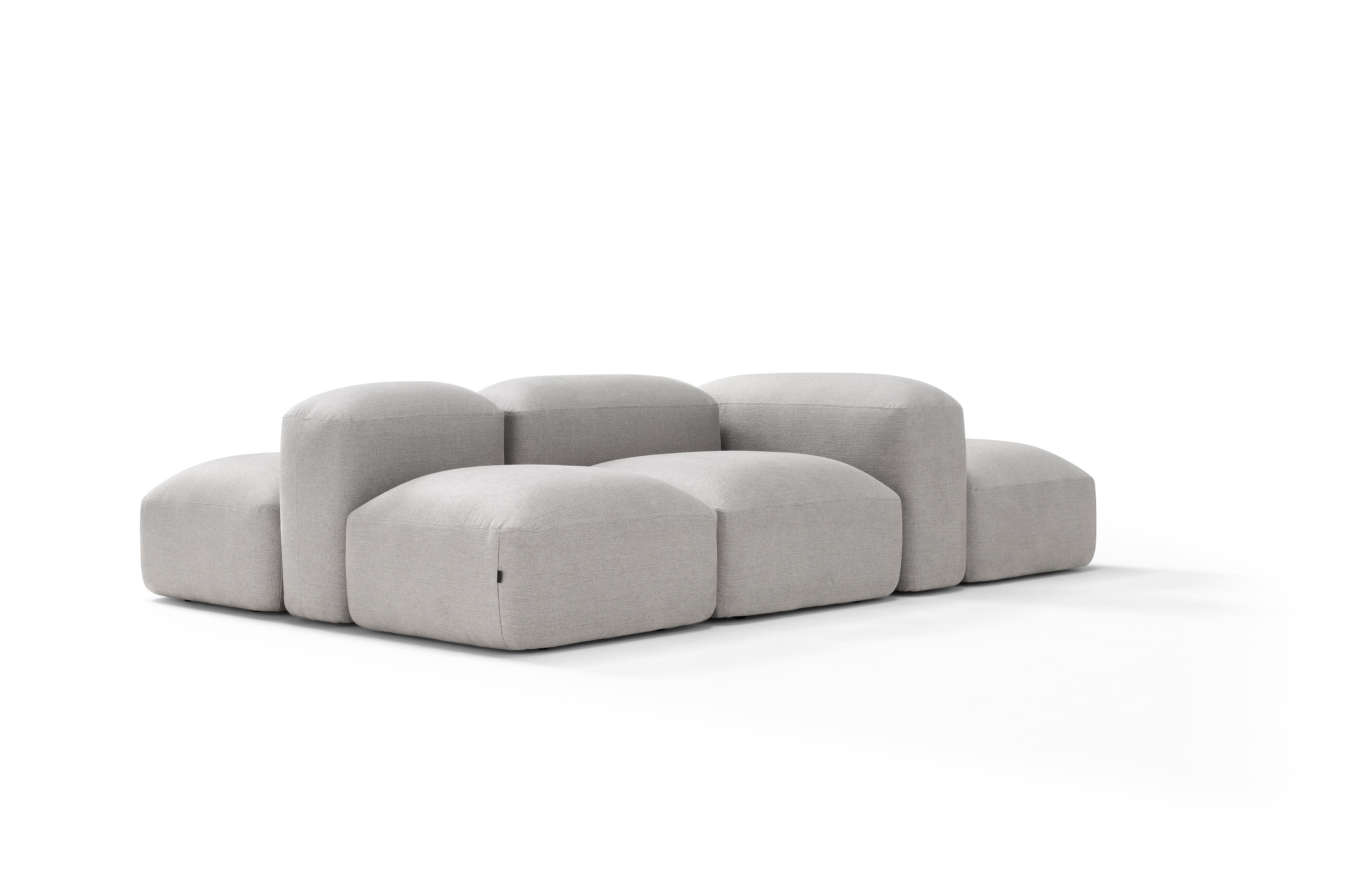 Post-Modern Lapis Fabric Sofa Composition by Amura Lab For Sale