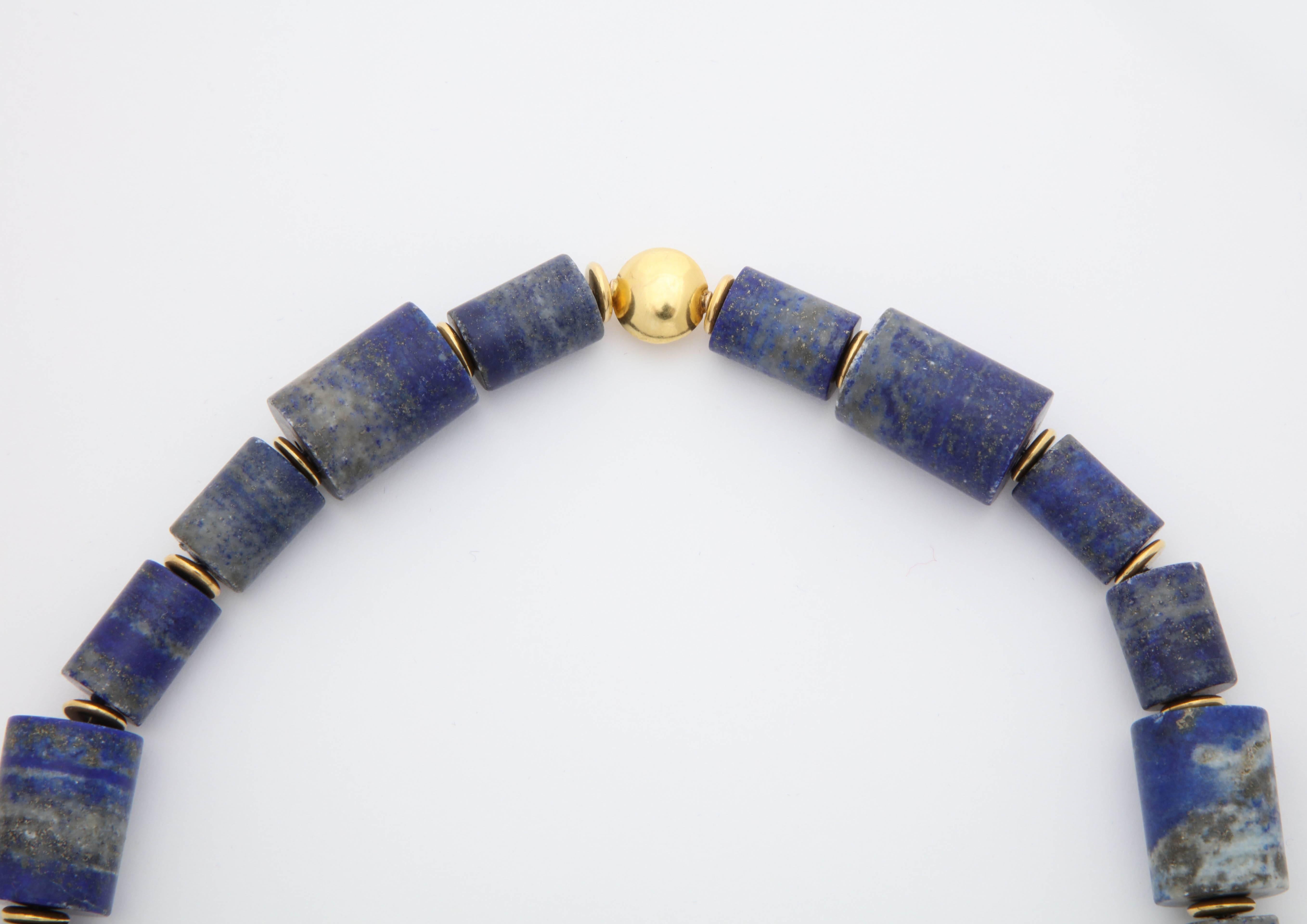 Lapis Gold Long Chain In New Condition For Sale In Fifth Avenue, NY