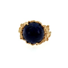 Lapis Gold Sculptural Dragon Gold Unisex Ring