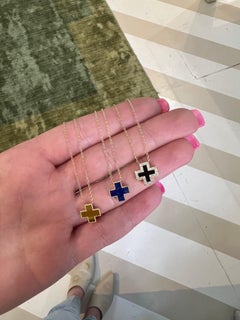 Lapis Inlay Heirloom Necklace in 14k Yellow Gold