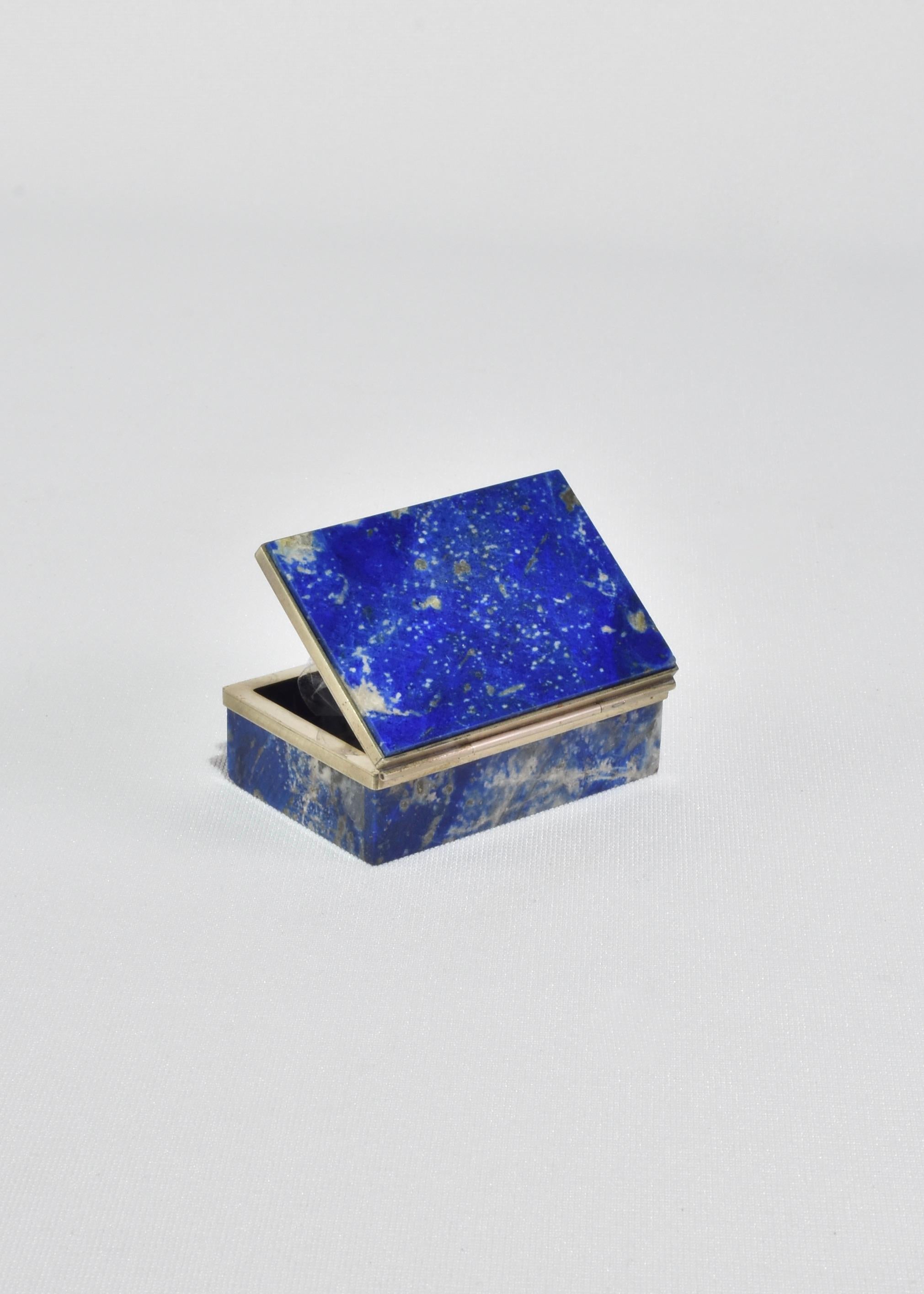 Argent sterling Lapis Jewelry Box en vente