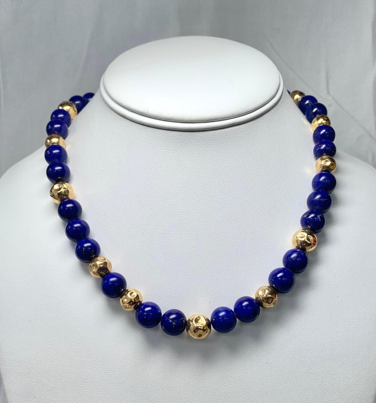Lapis Lazuli 14 Karat Gold Bead Necklace Beads For Sale at 1stDibs ...