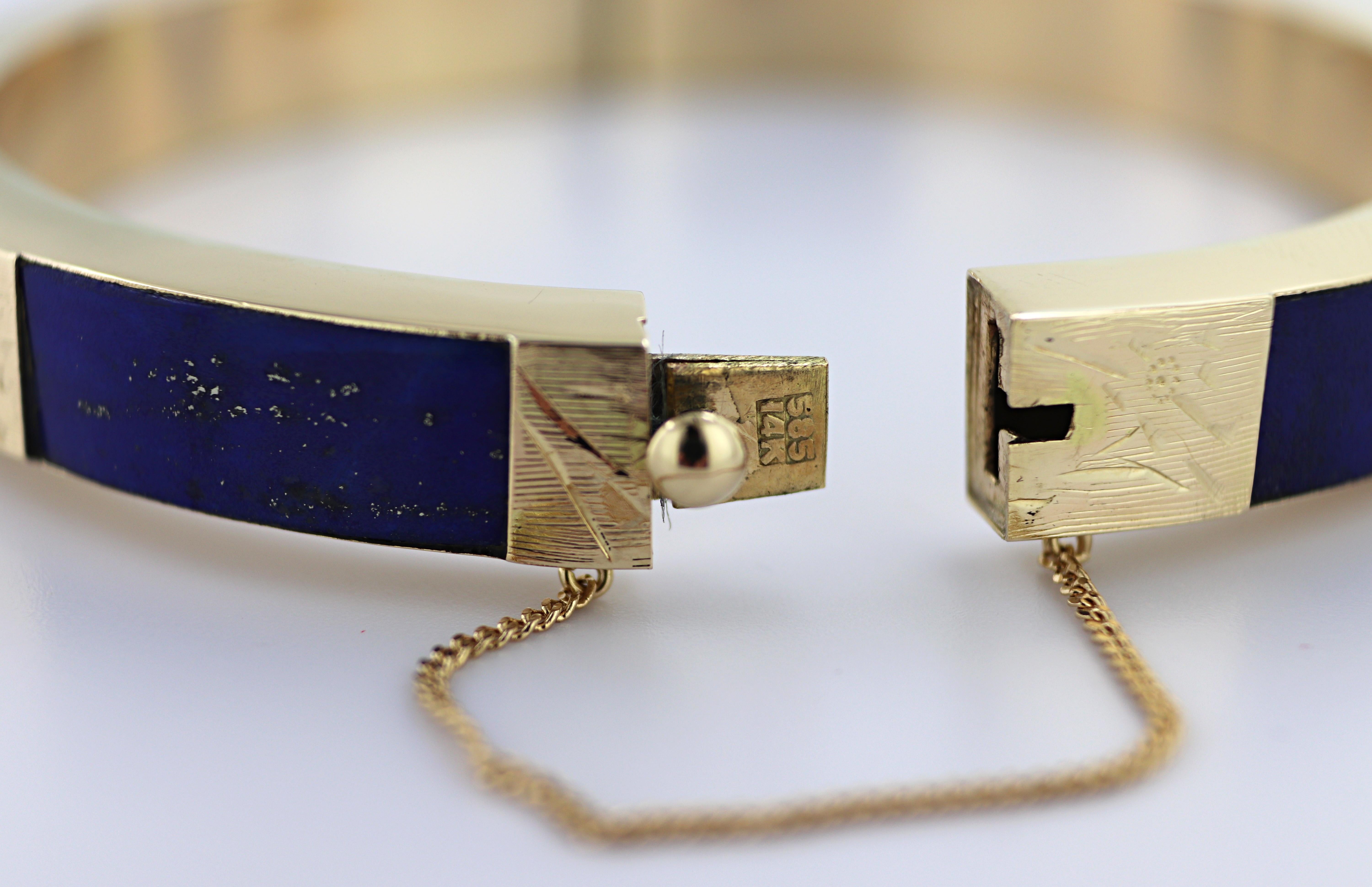 Lapis Lazuli, 14k Yellow Gold Bracelet For Sale 2