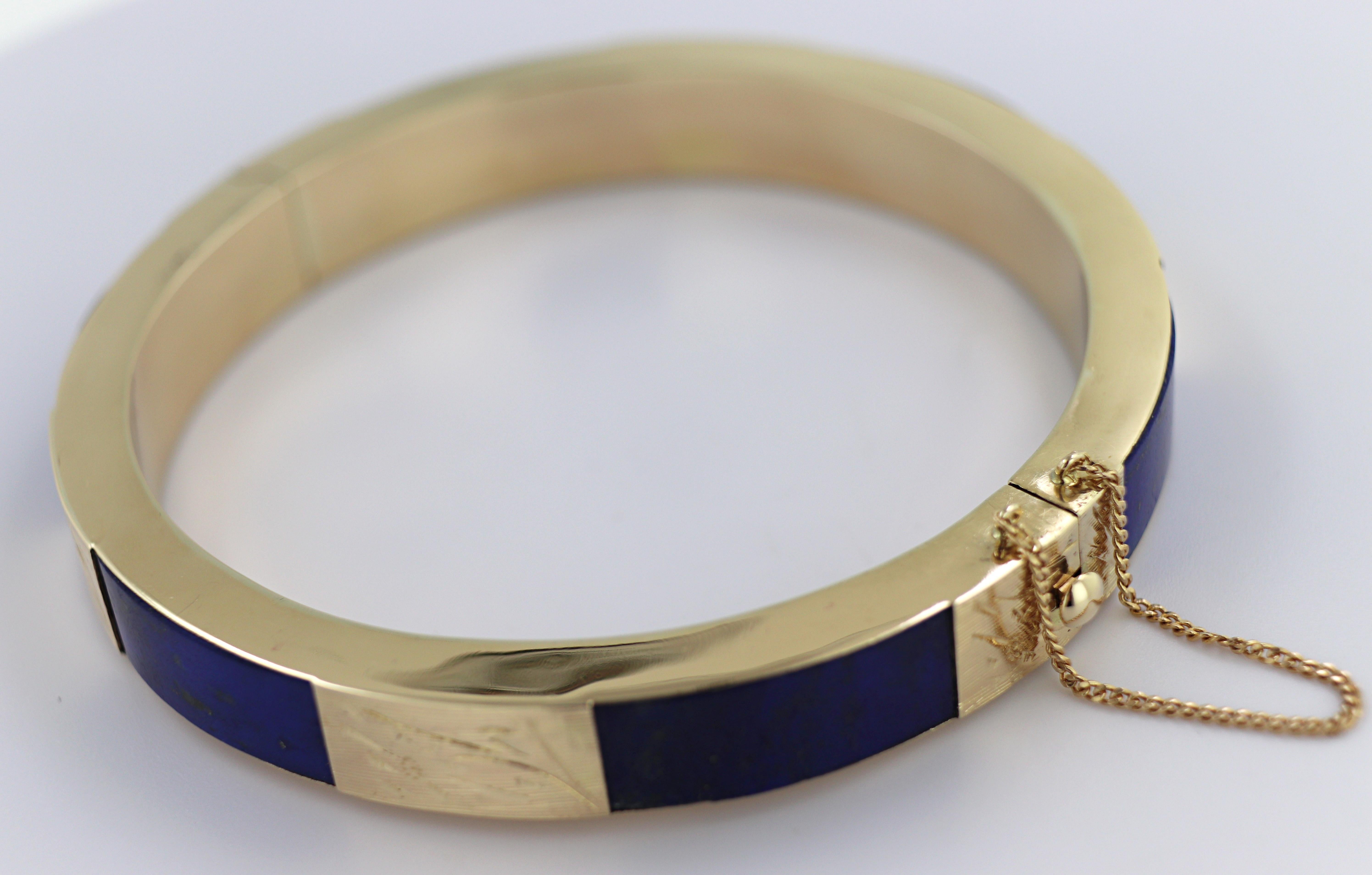 yellow gold lapis bracelet