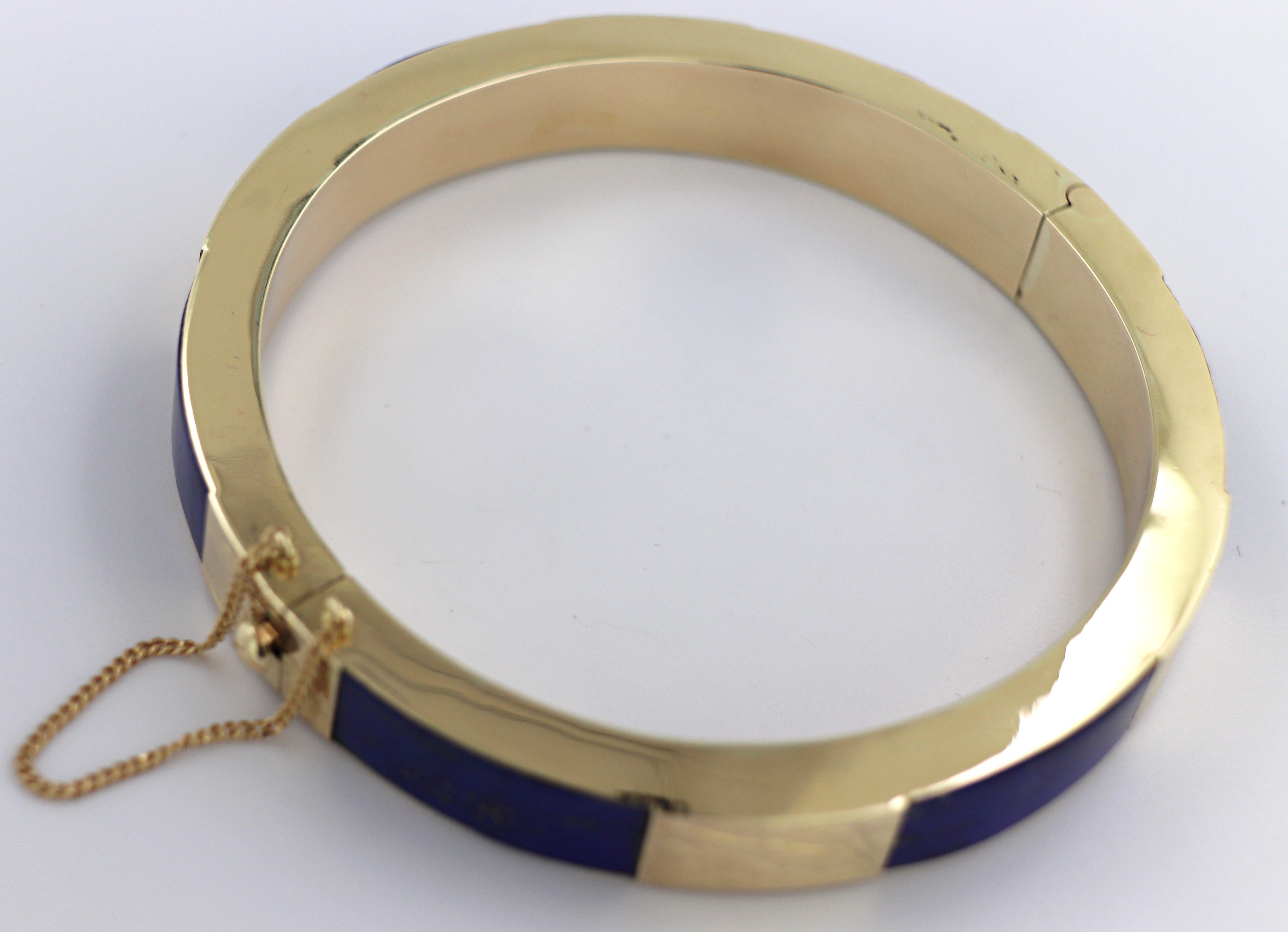 Women's Lapis Lazuli, 14k Yellow Gold Bracelet For Sale